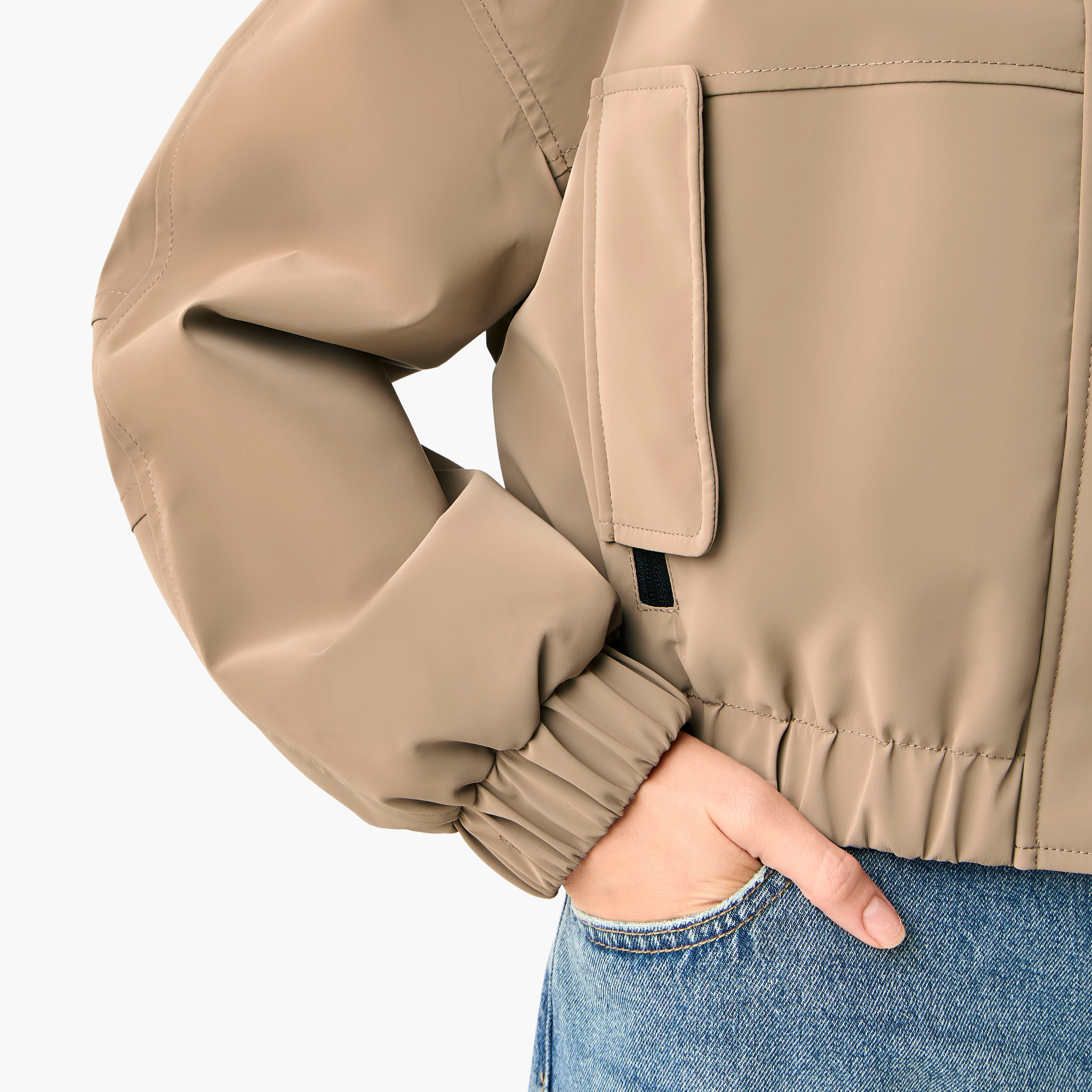 Regular Polyester Puffer Utility Jacket with Pockets-women-winterwear-coatsandjackets-jackets-image-2