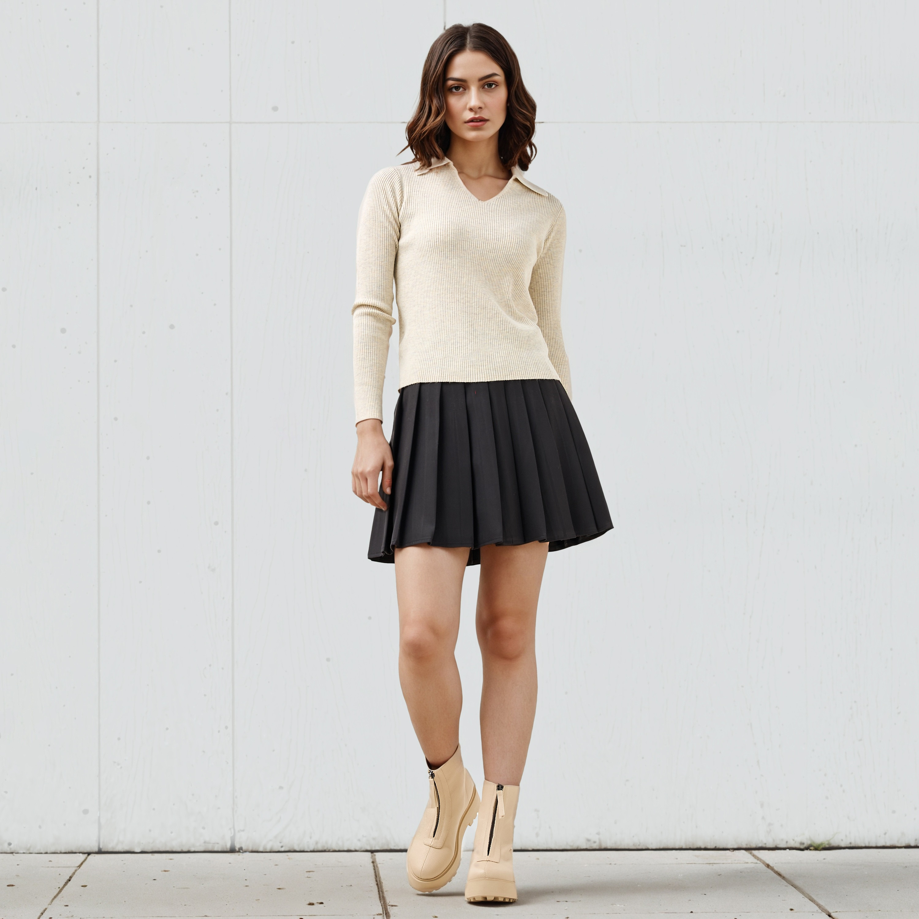 تيشيرت بولو قصيرمضلع-women-clothing-tshirts-image-6