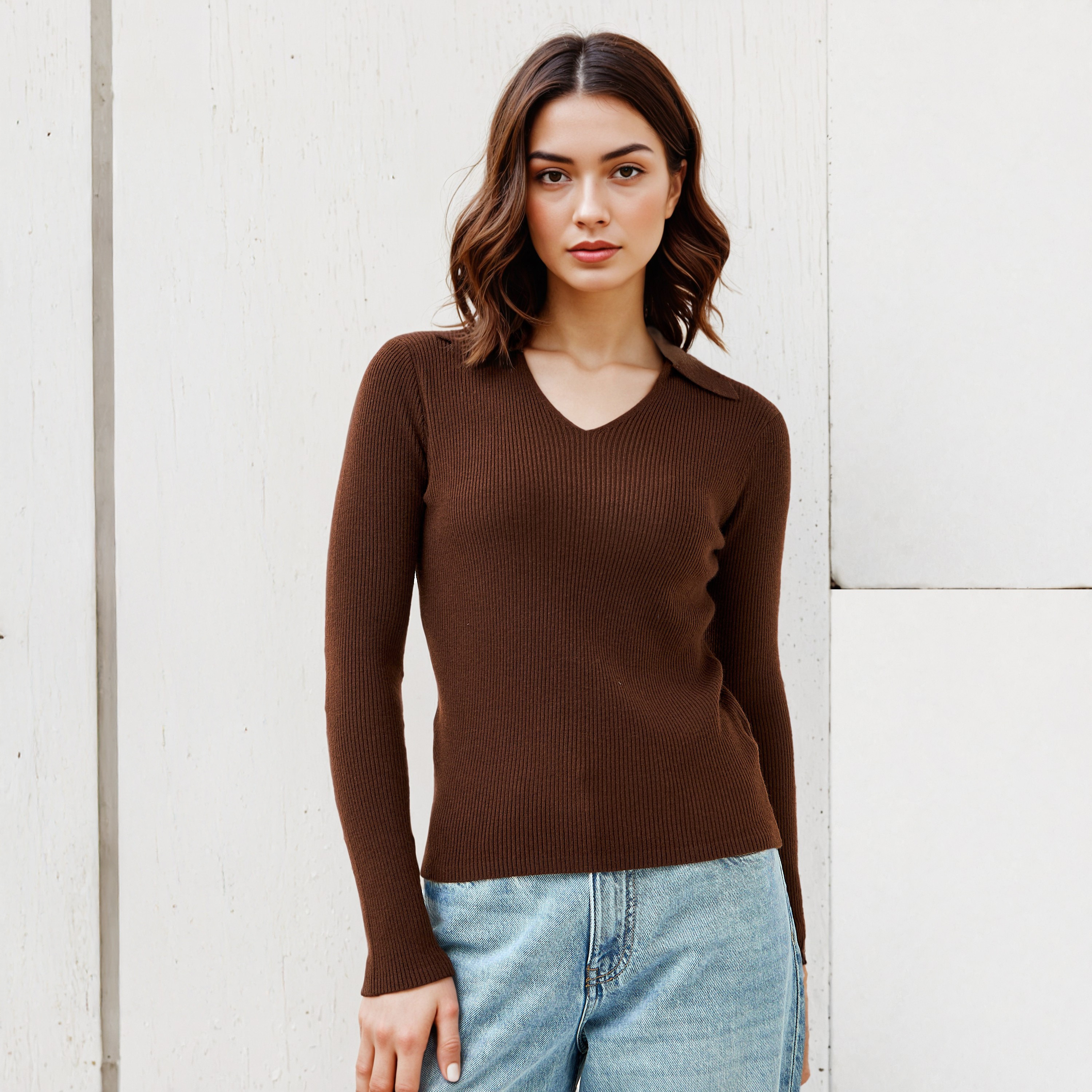 تيشيرت بولو قصيرمضلع-women-clothing-tshirts-image-1
