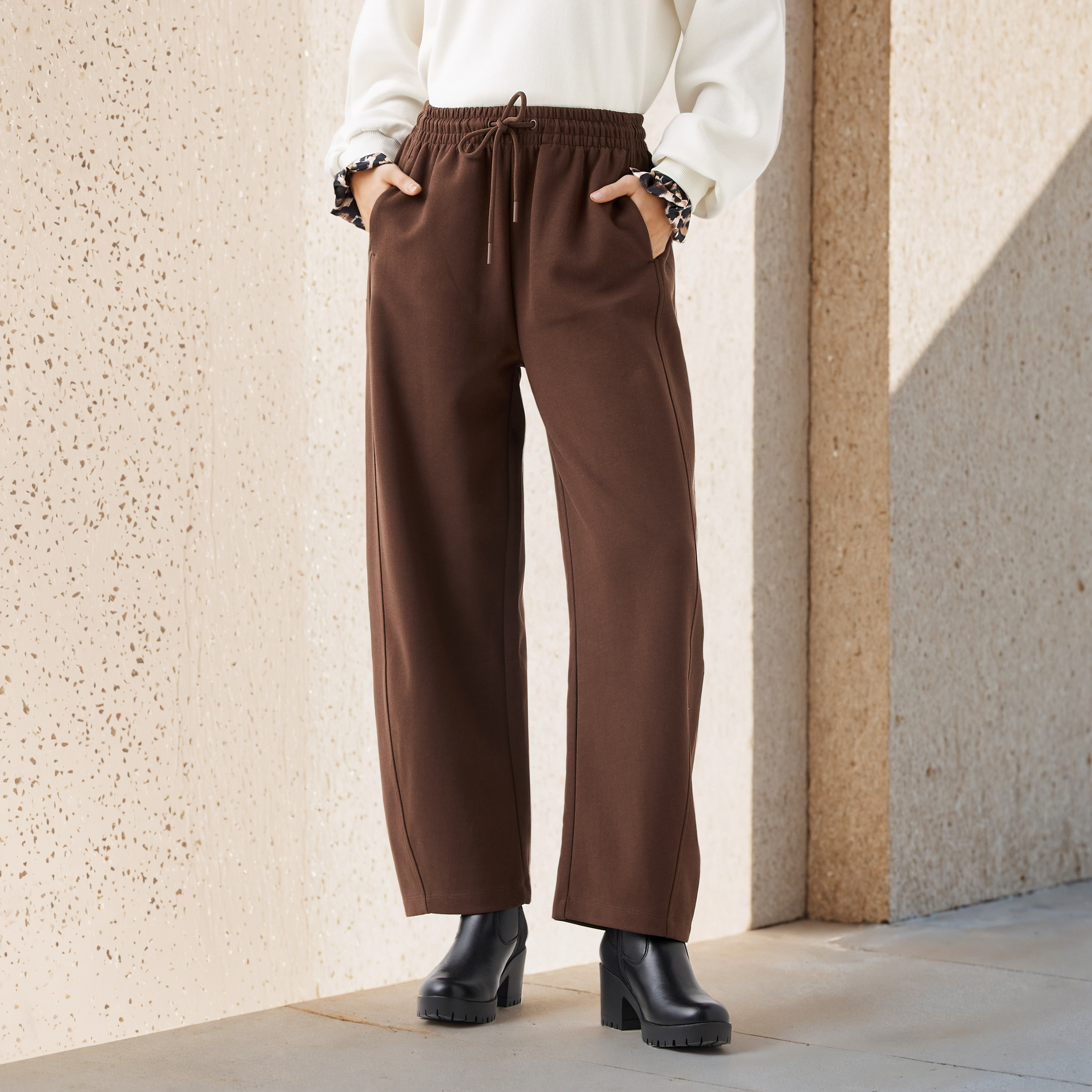 Barrel Fit Mid Rise Panelled Pants-women-clothing-bottoms-trousers-image-1