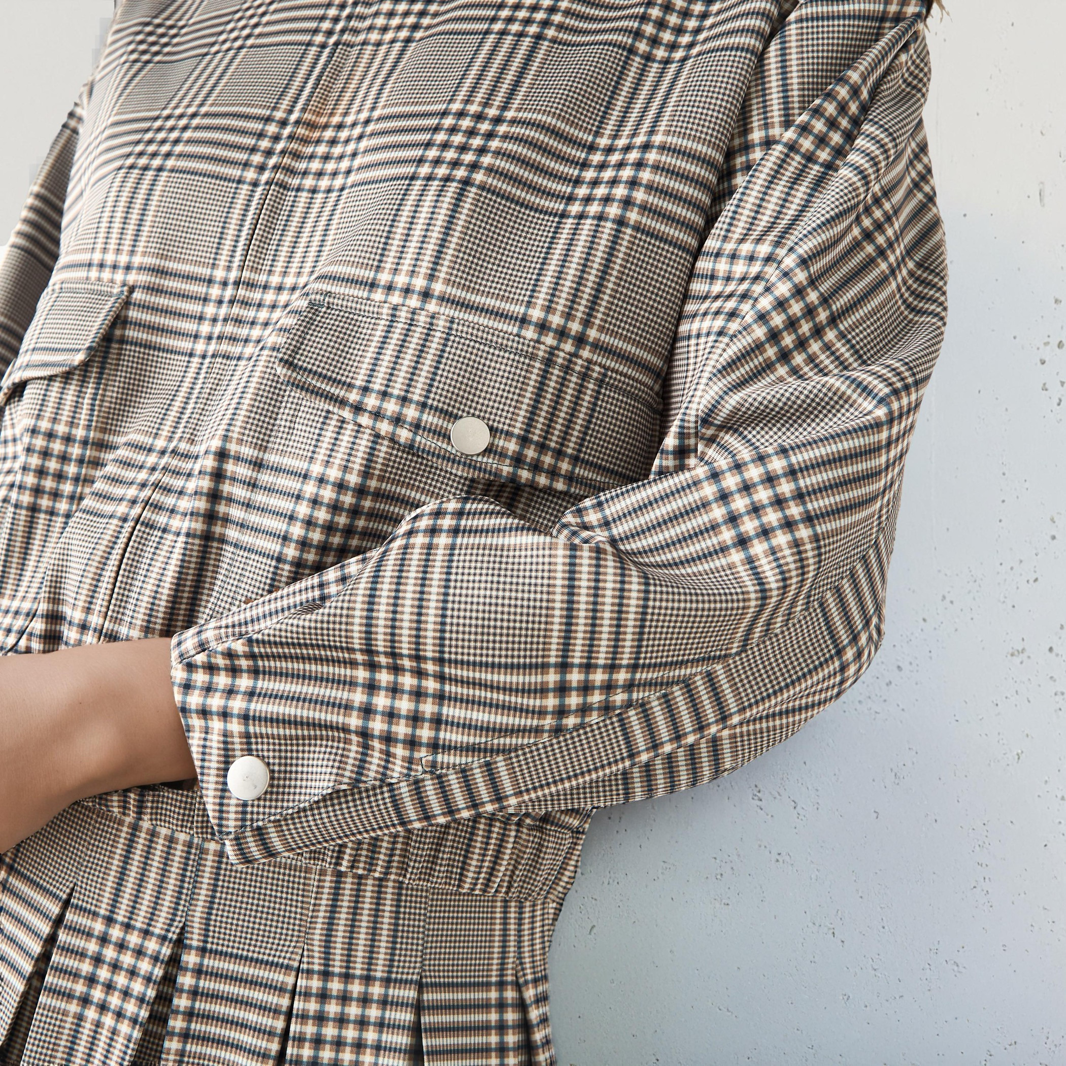 Checked Zip Through Bomber Jacket-women-winterwear-coatsandjackets-jackets-image-4