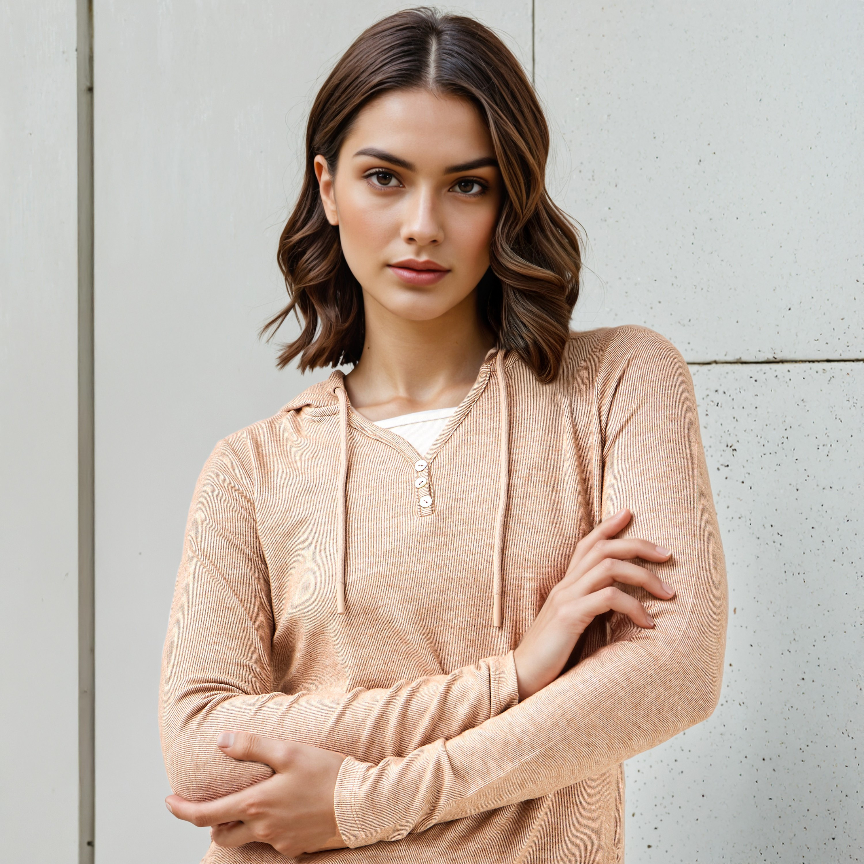 Hooded V-neck T-shirt-women-clothing-tshirts-image-4