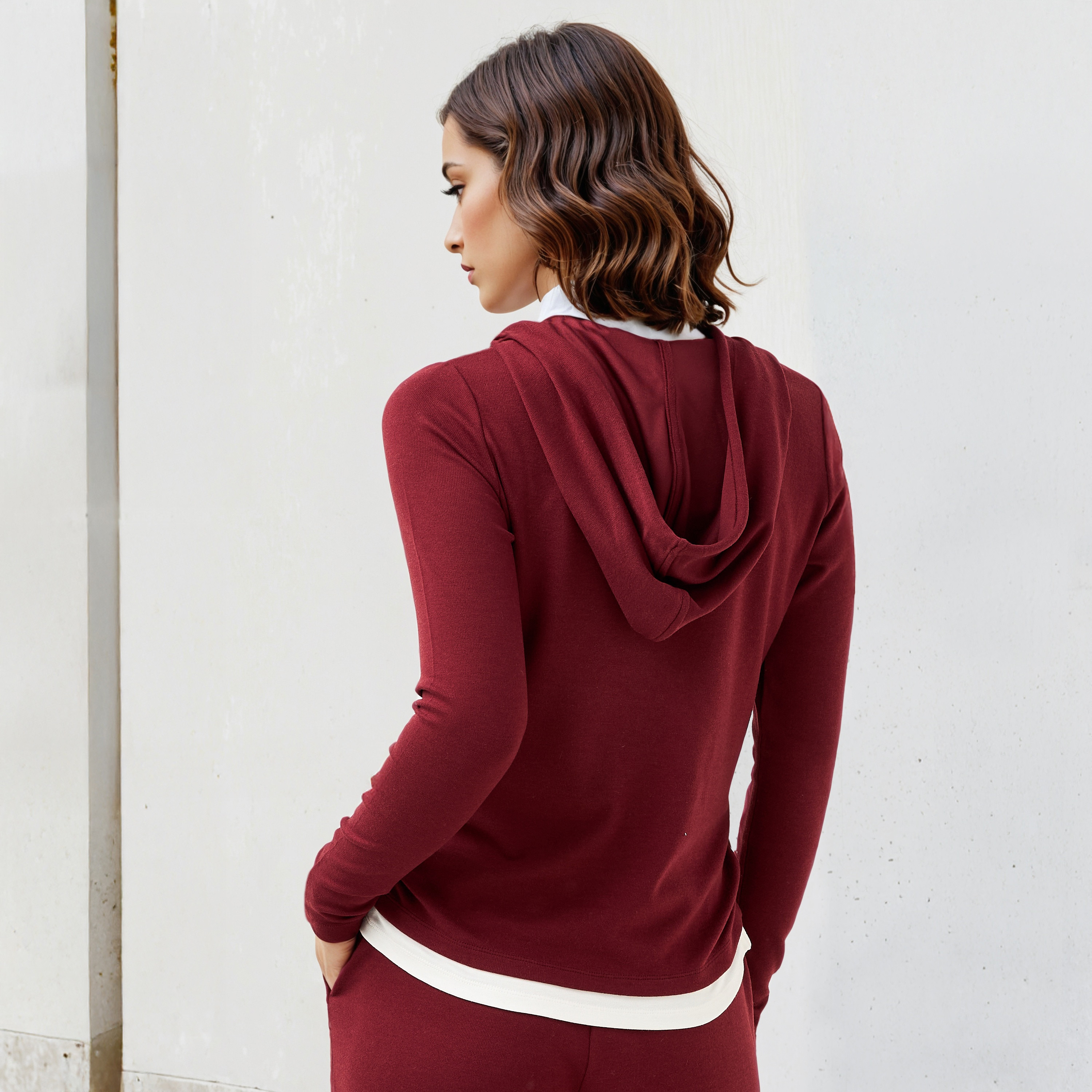 Hooded V-neck T-shirt-women-clothing-tshirts-image-3