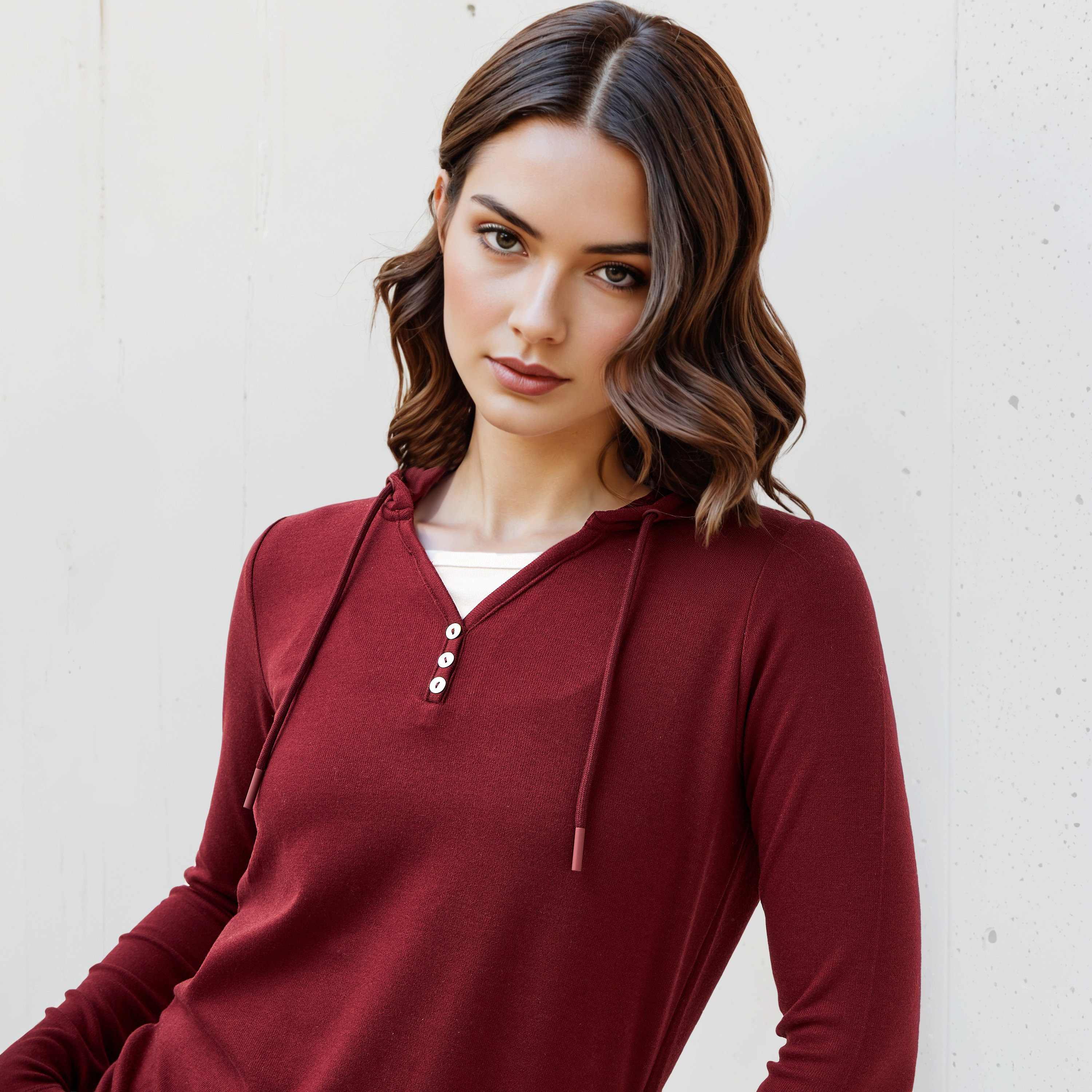 Hooded V-neck T-shirt-women-clothing-tshirts-image-4