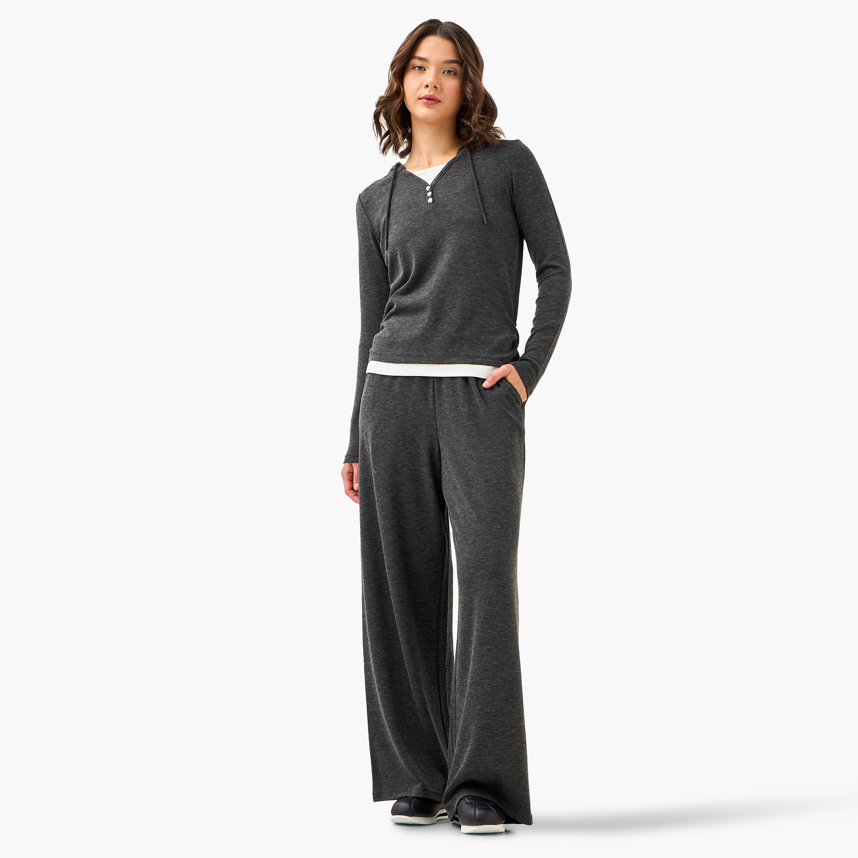 Textured Track Pants with Drawstring Waistband-women-clothing-bottoms-joggers-image-2