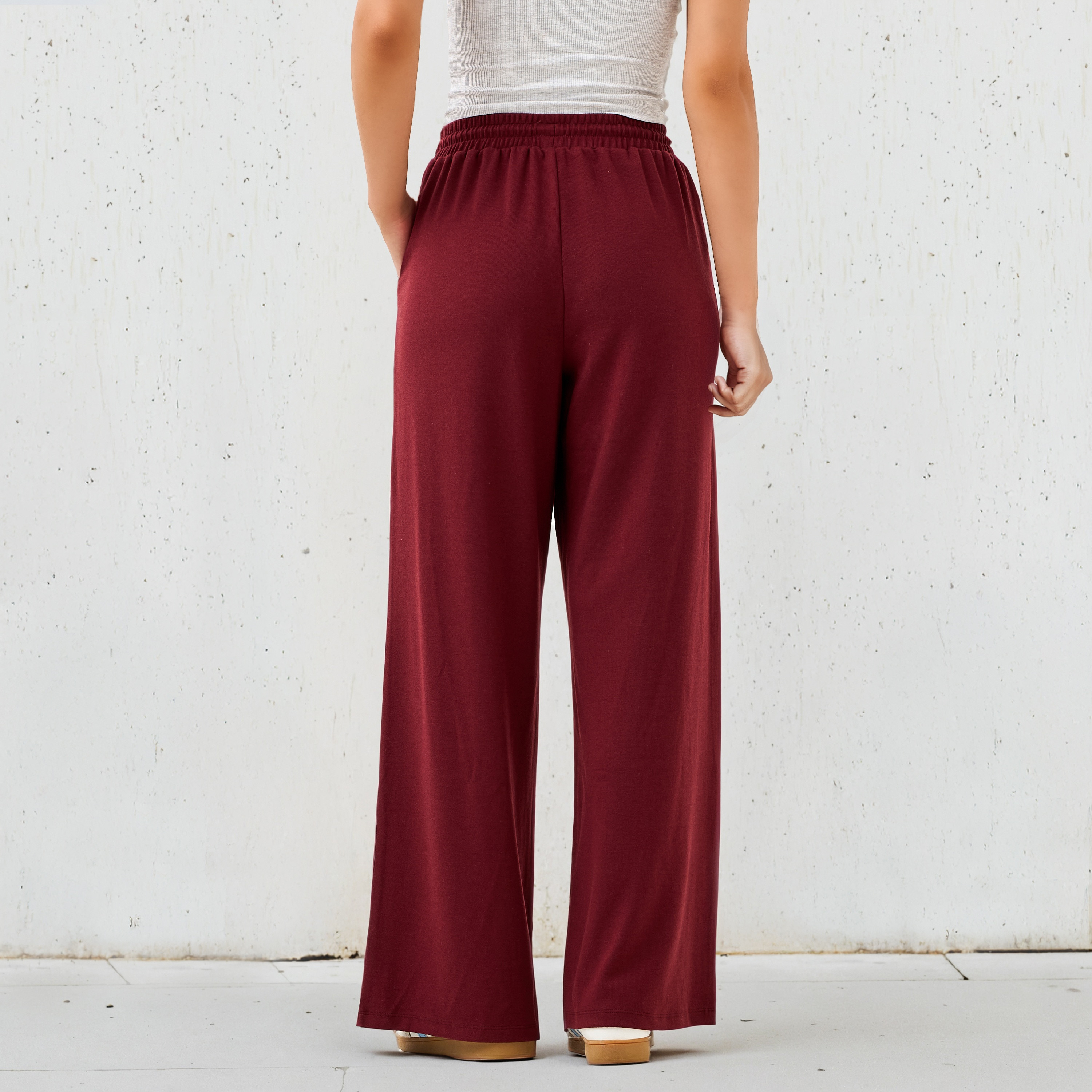 Textured Track Pants with Drawstring Waistband-women-clothing-bottoms-joggers-image-3