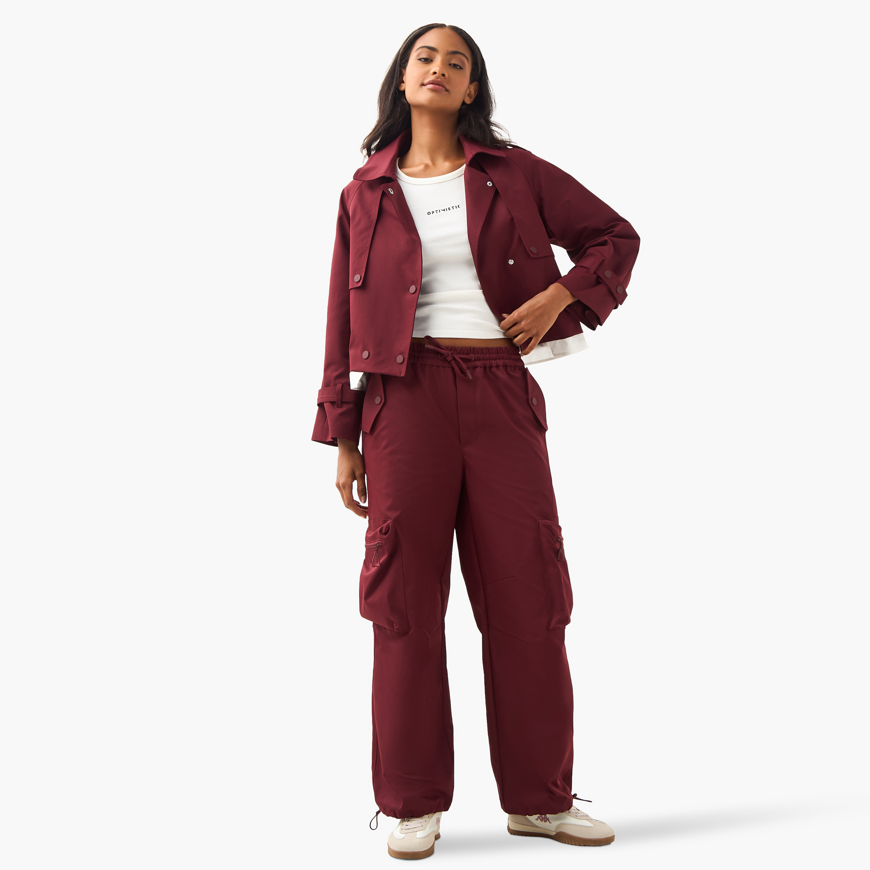 Cropped Polyester Blend Utilty Jacket with Button Closure-women-winterwear-coatsandjackets-jackets-image-2