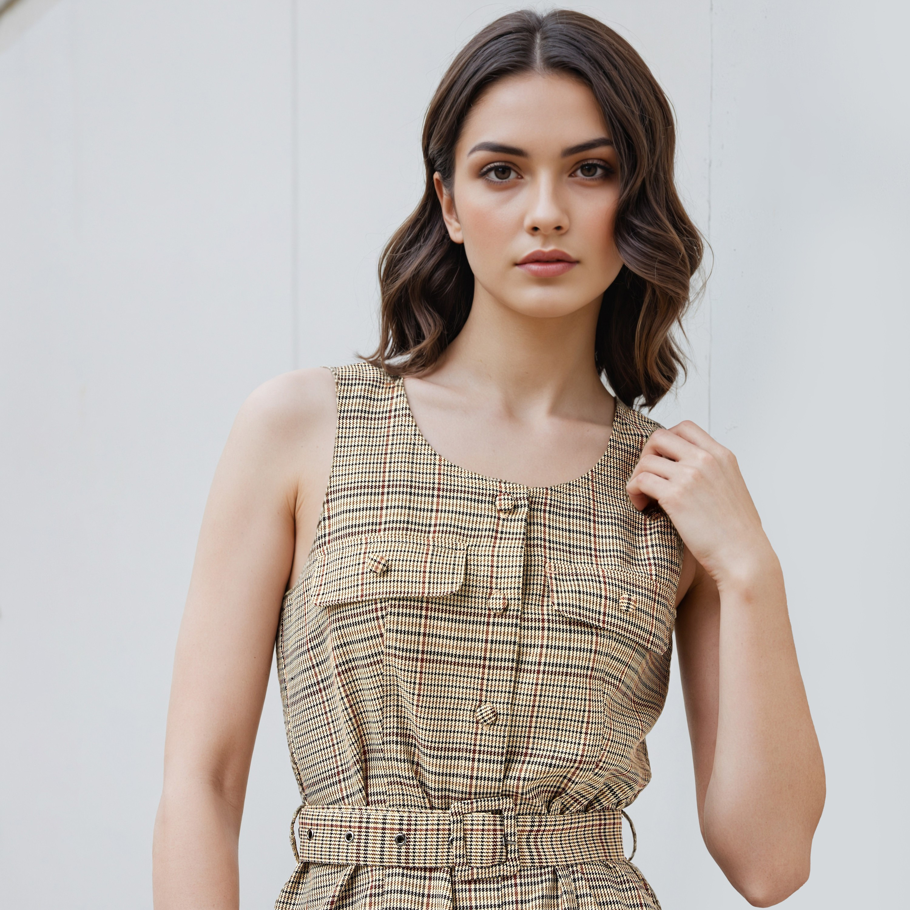 فستان كاروهات بحزام-women-clothing-dresses-image-4