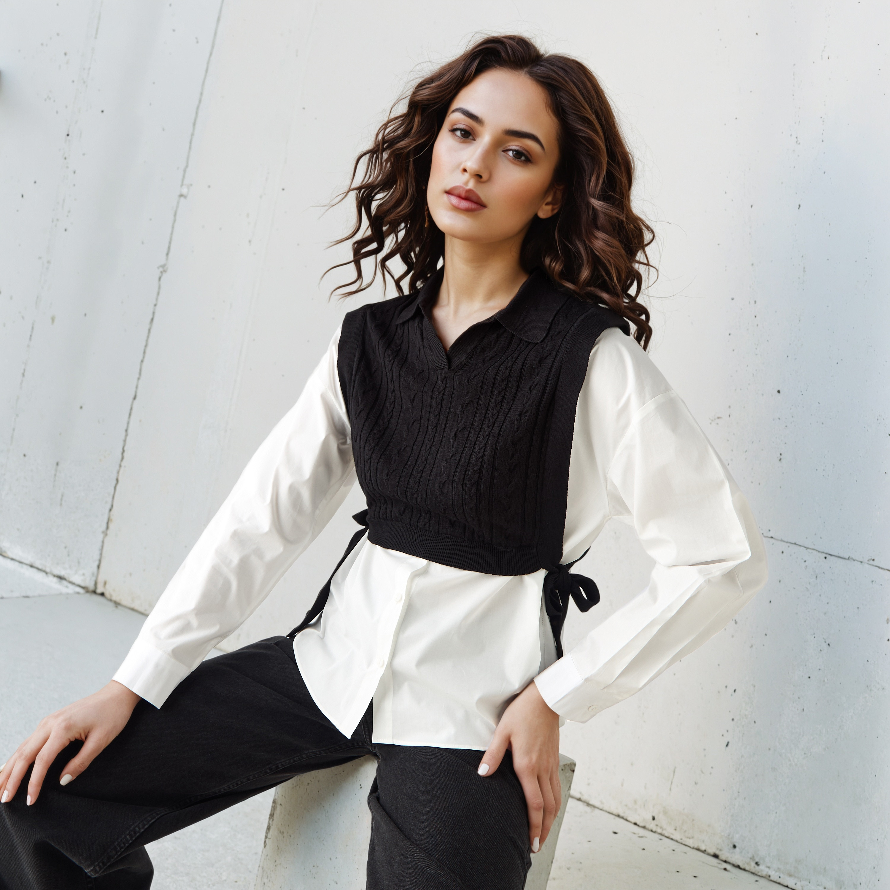 Regular Fit Textured Twofer Top-women-clothing-shirtsandblouses-blouses-image-1