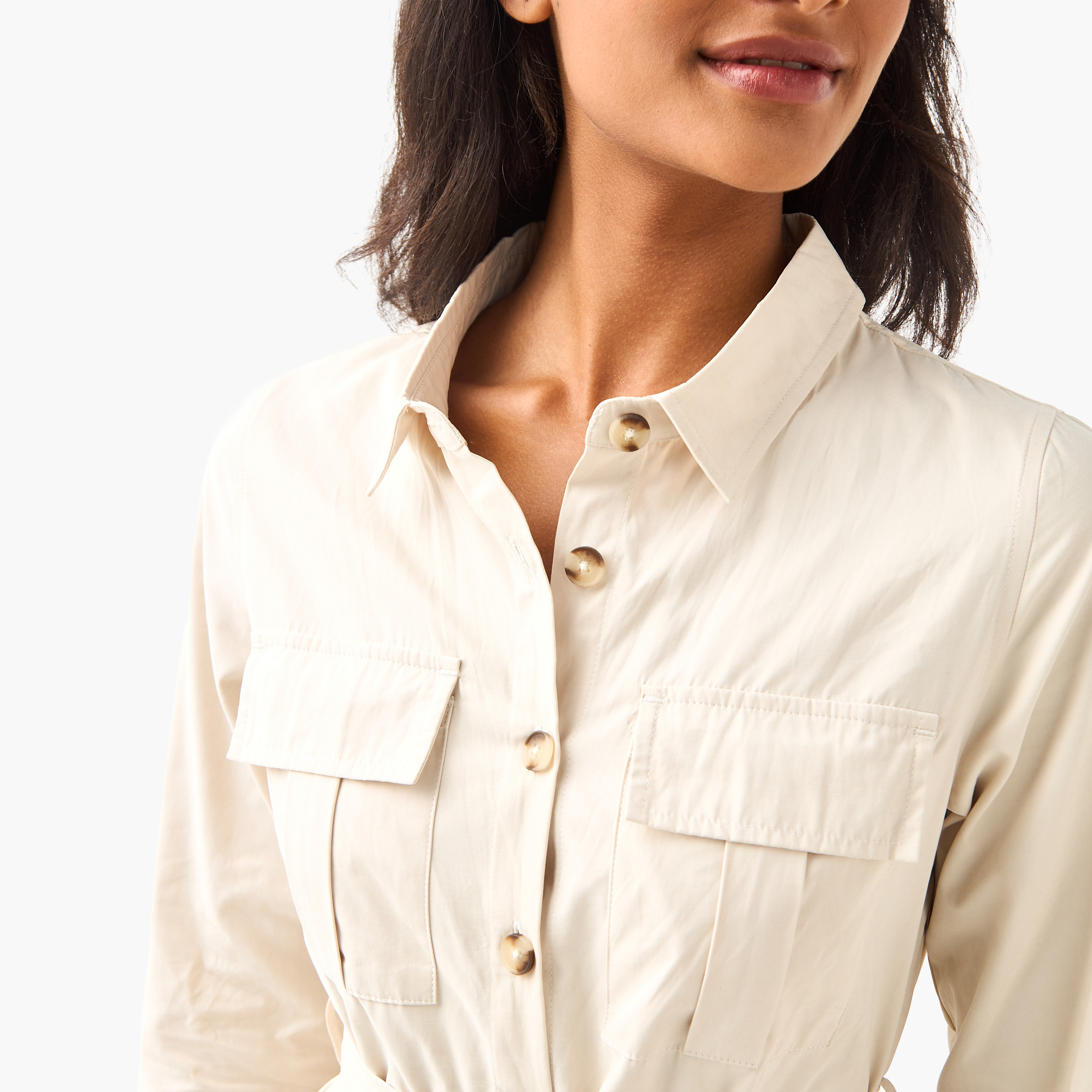 Midi Shirt Dress with Belt-women-clothing-dresses-image-3