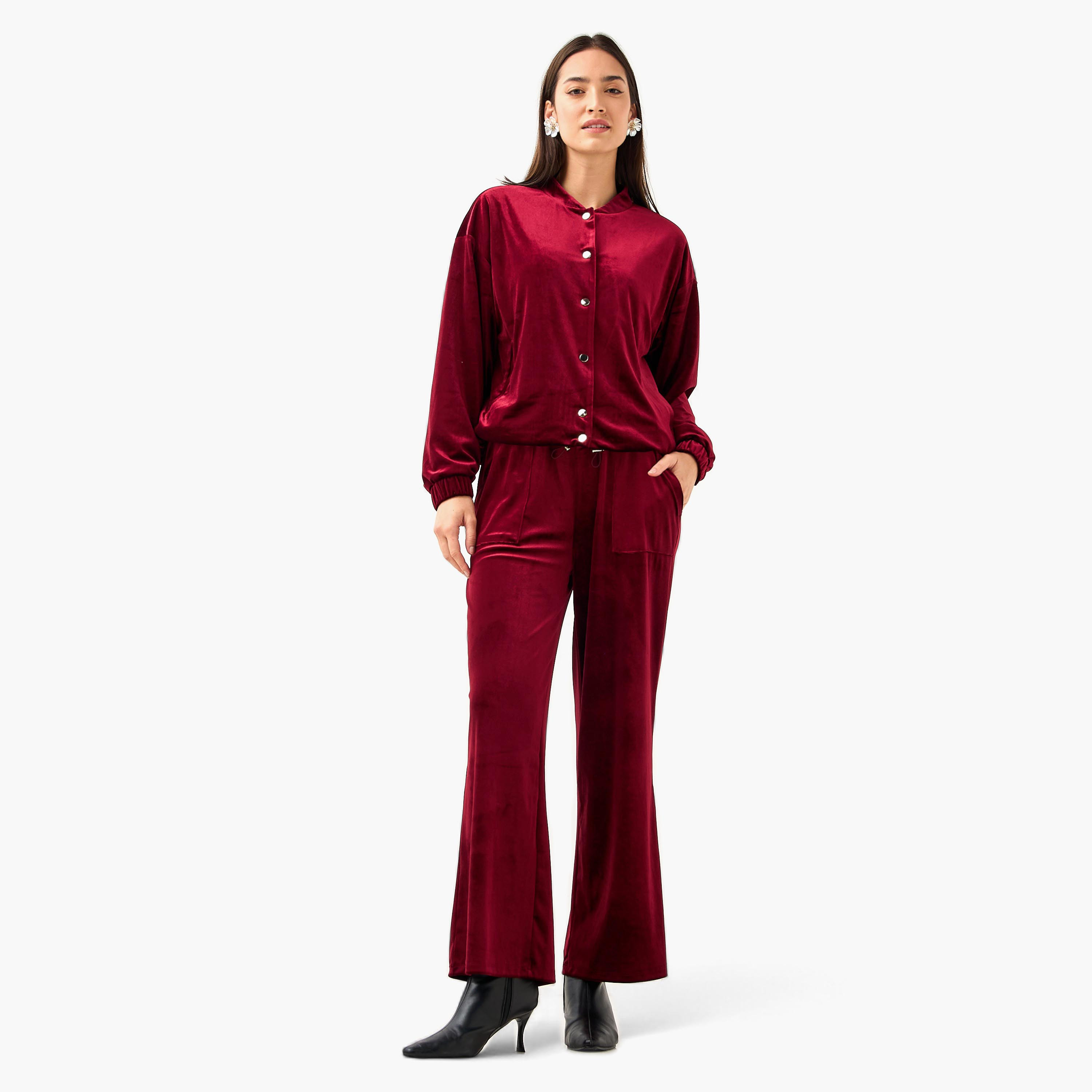 جاكيت بومبر مخملي بياقة ماندارين-women-winterwear-coatsandjackets-jackets-image-4