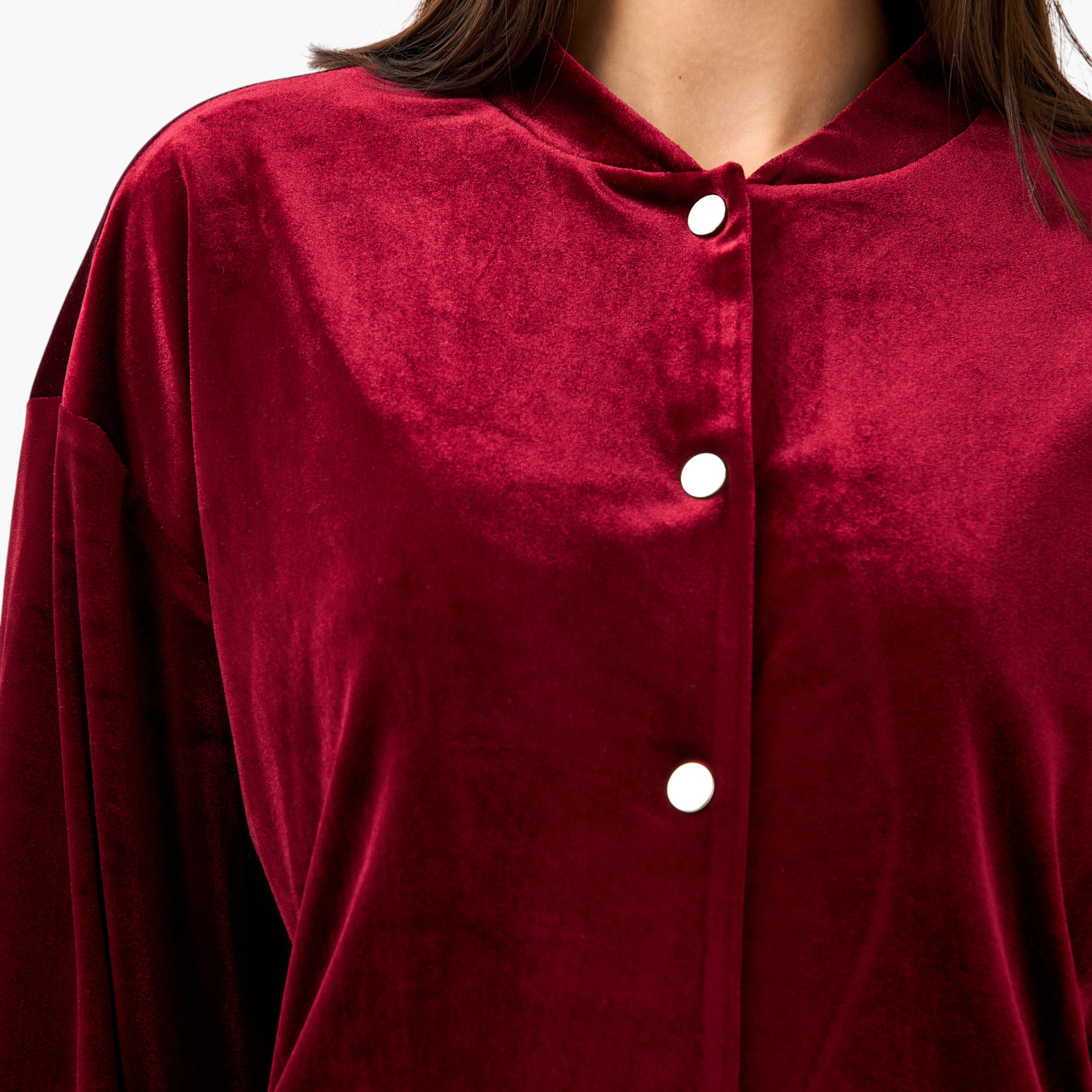 جاكيت بومبر مخملي بياقة ماندارين-women-winterwear-coatsandjackets-jackets-image-3