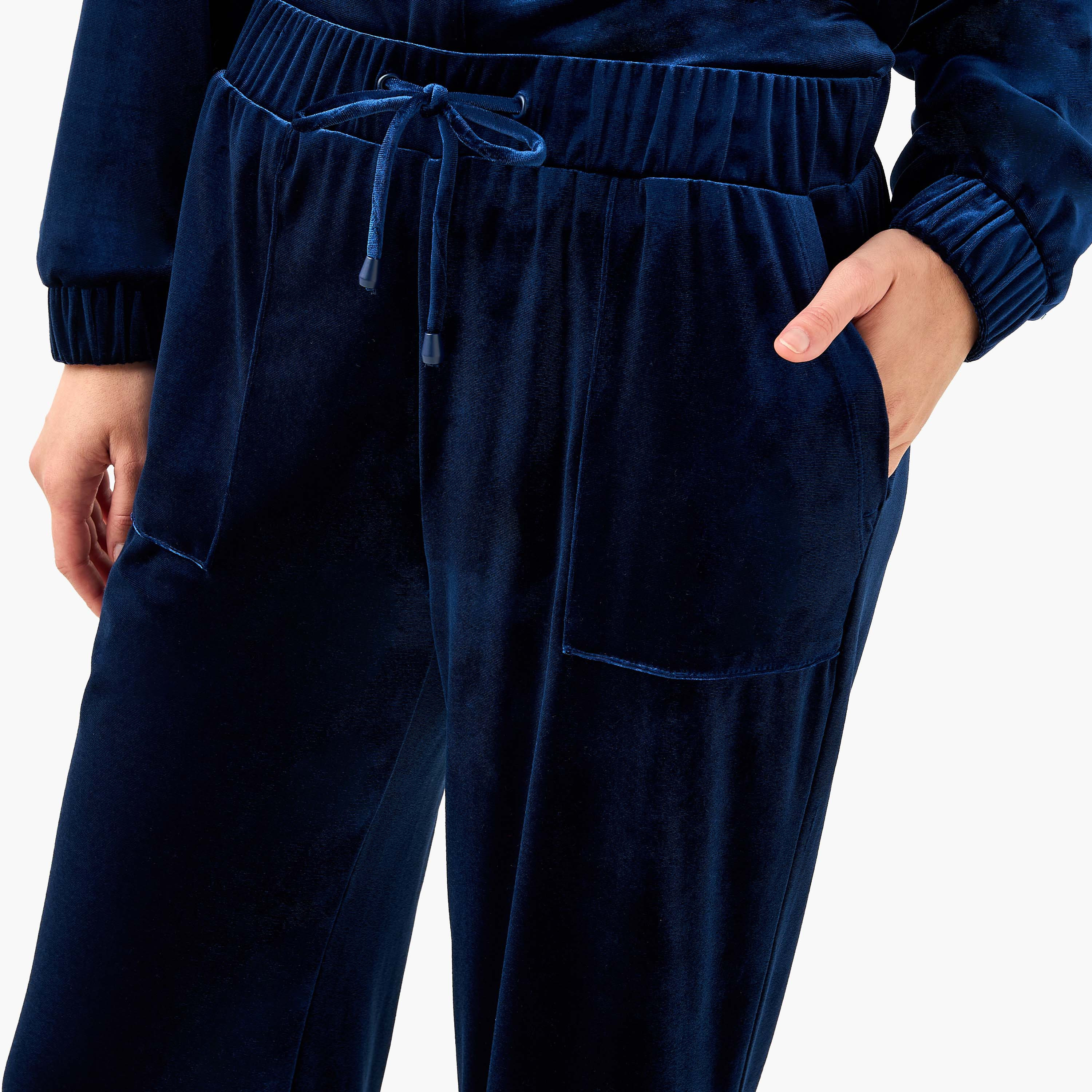 Mid Waist Velour Joggers with Pockets-women-clothing-bottoms-joggers-image-2