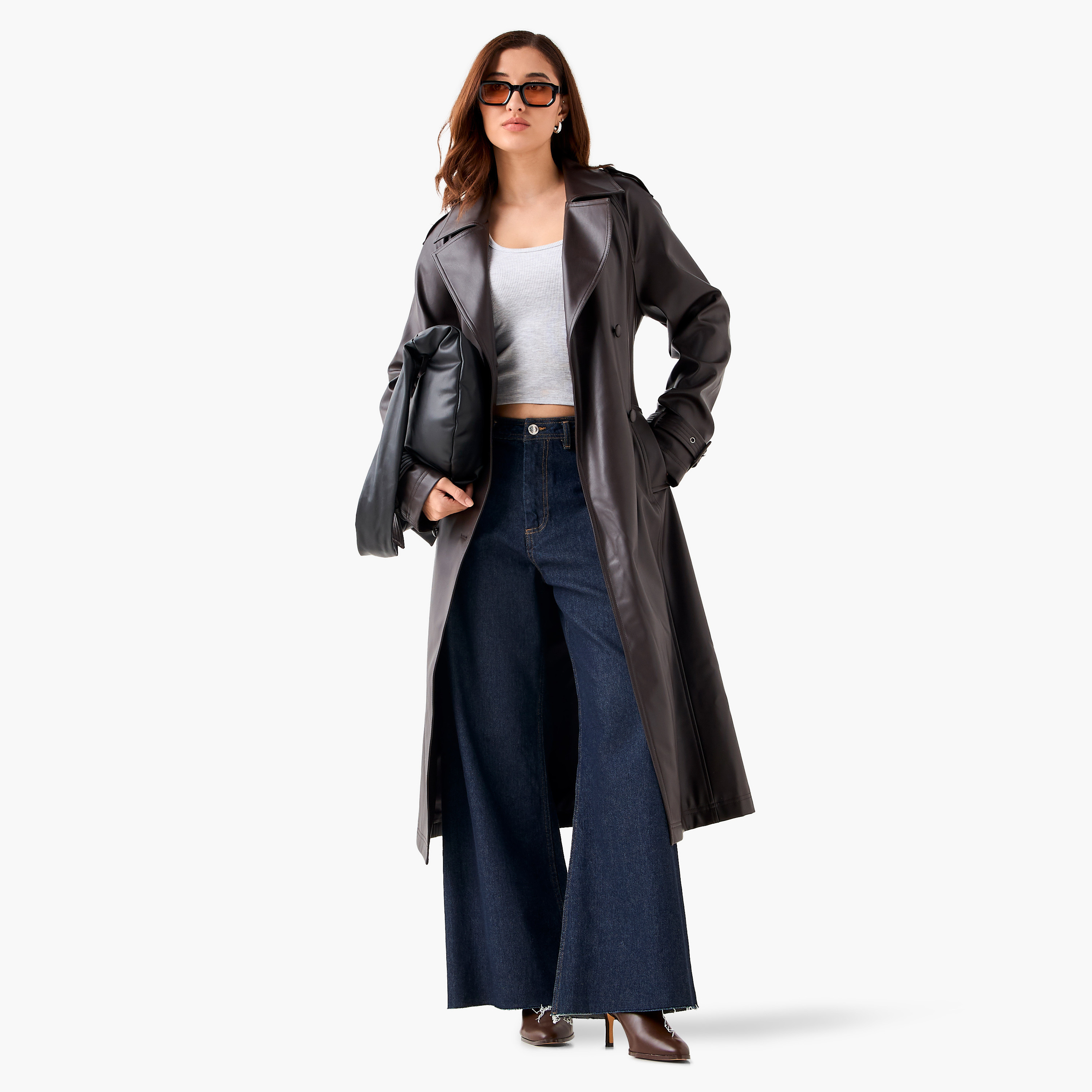 Longline Faux Leather Trench Coat with Belt-women-clothing-coatsandjackets-coats-image-2