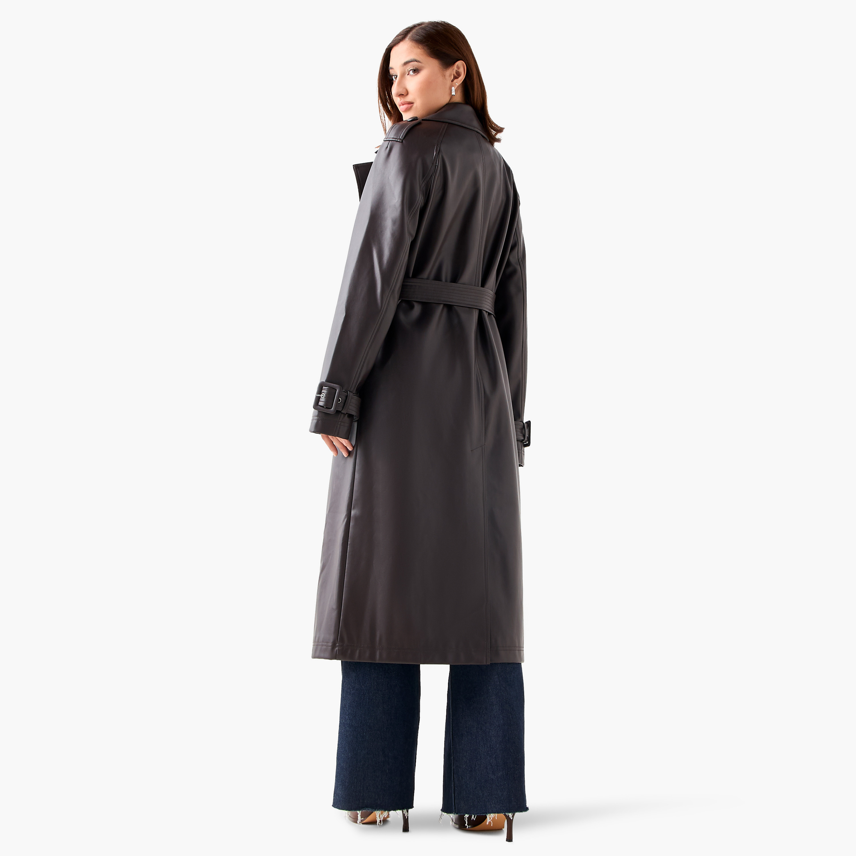 Longline Faux Leather Trench Coat with Belt-women-clothing-coatsandjackets-coats-image-4