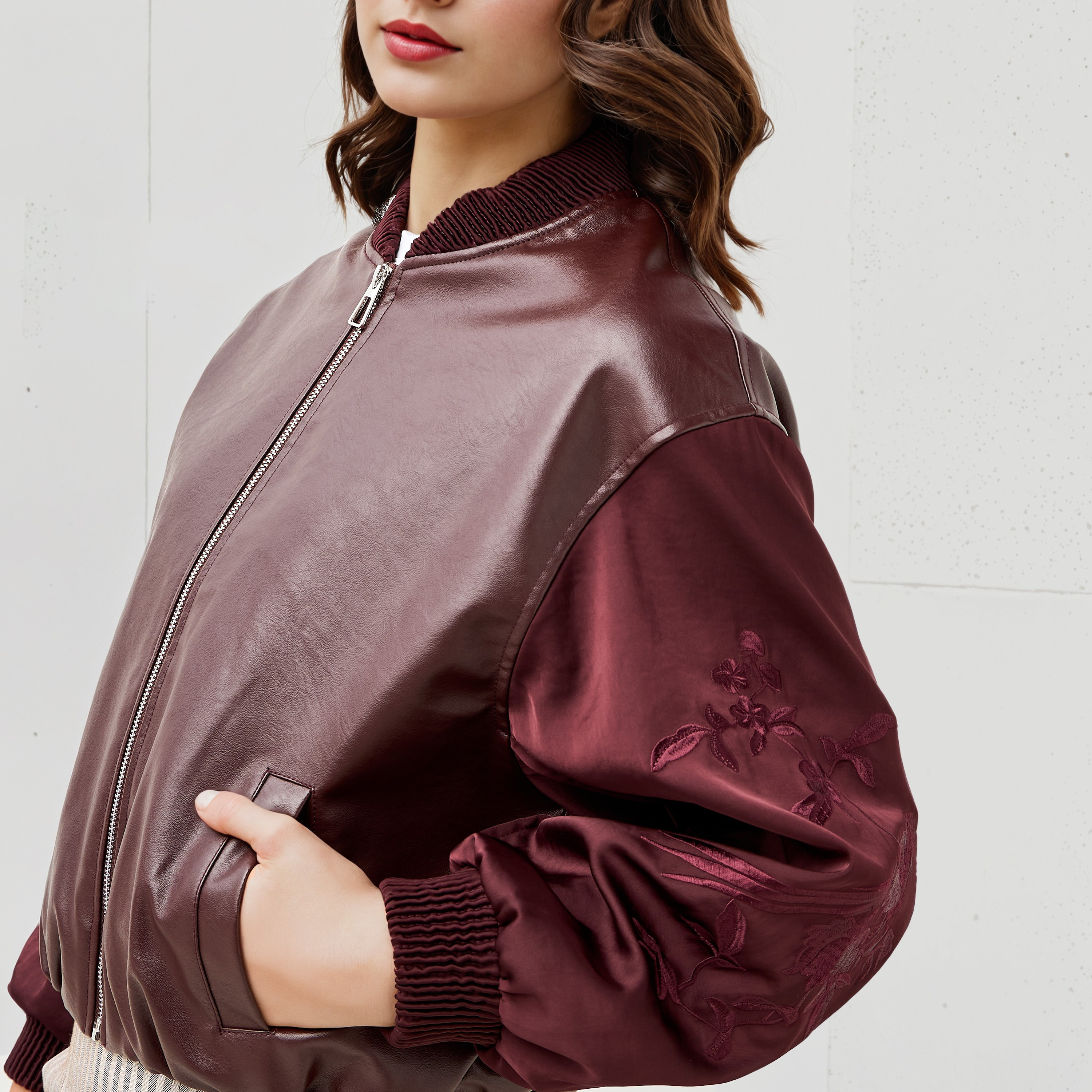 جاكيت بايكر بأكمام مطرزة وسحاب إغلاق-women-winterwear-coatsandjackets-jackets-image-6