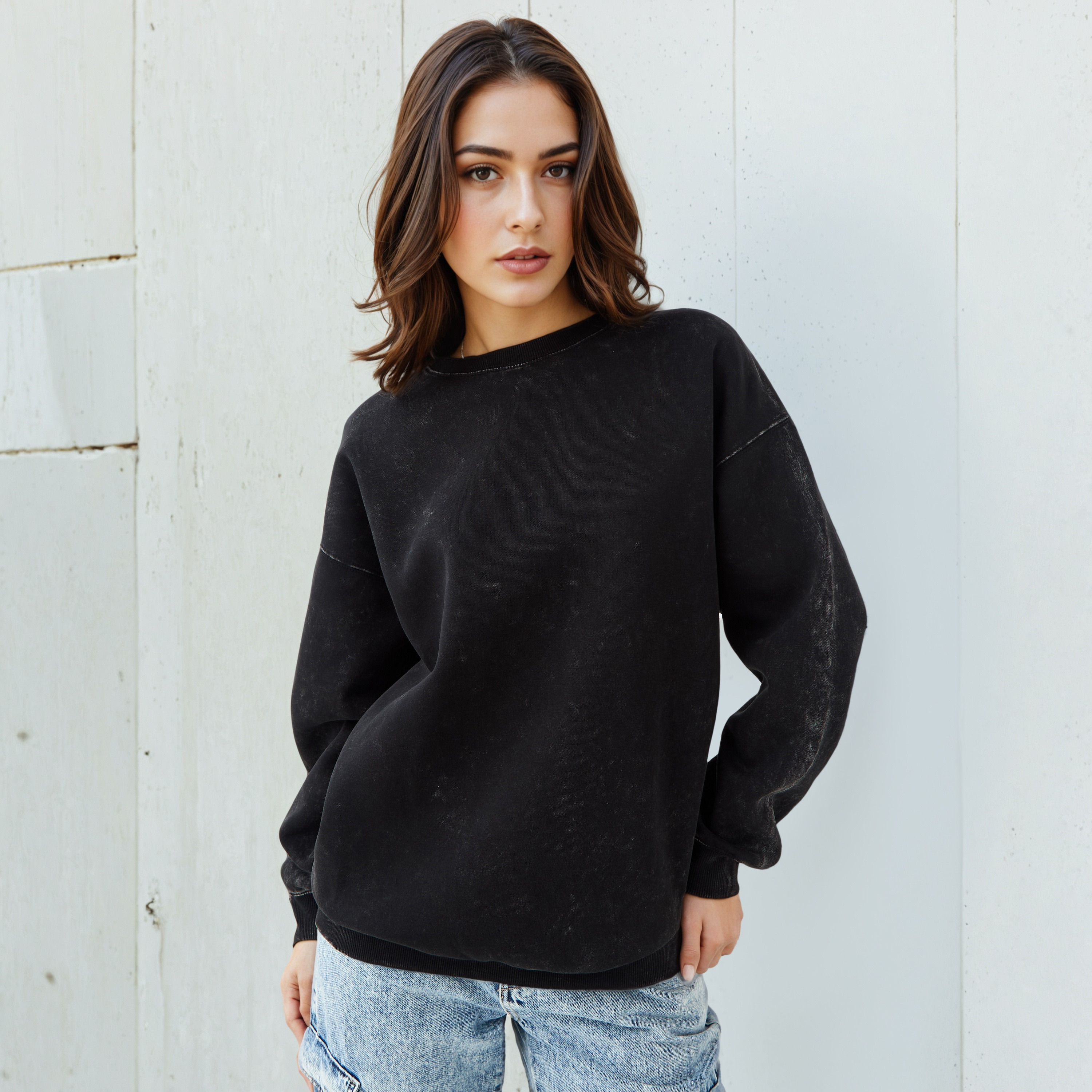 Sweatshirt with Acid Wash Detail-women-winterwear-hoodiesandsweatshirts-sweatshirts-image-1