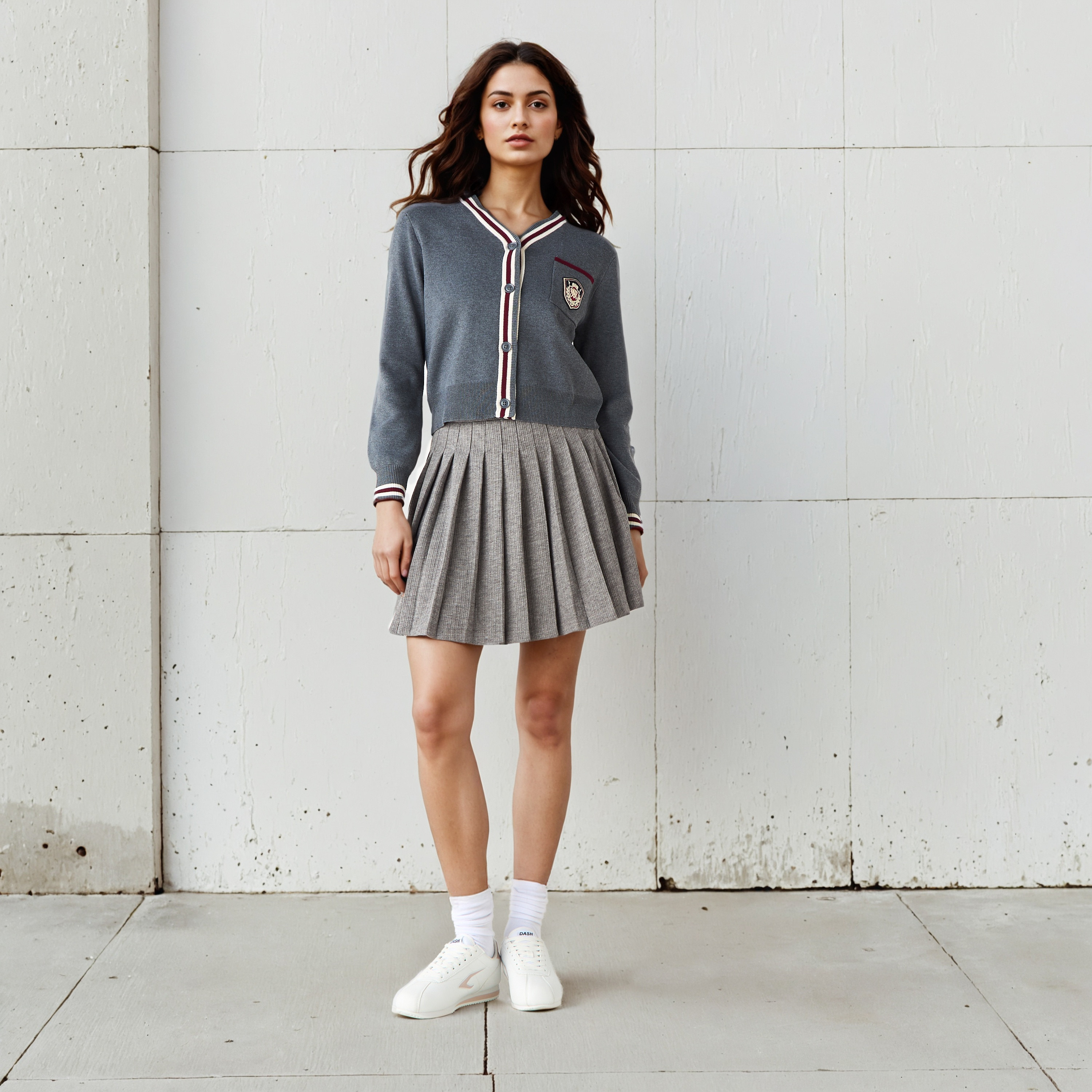 Applique Accent V-neck Cardigan-women-winterwear-cardigansandjumpers-cardigans-image-2