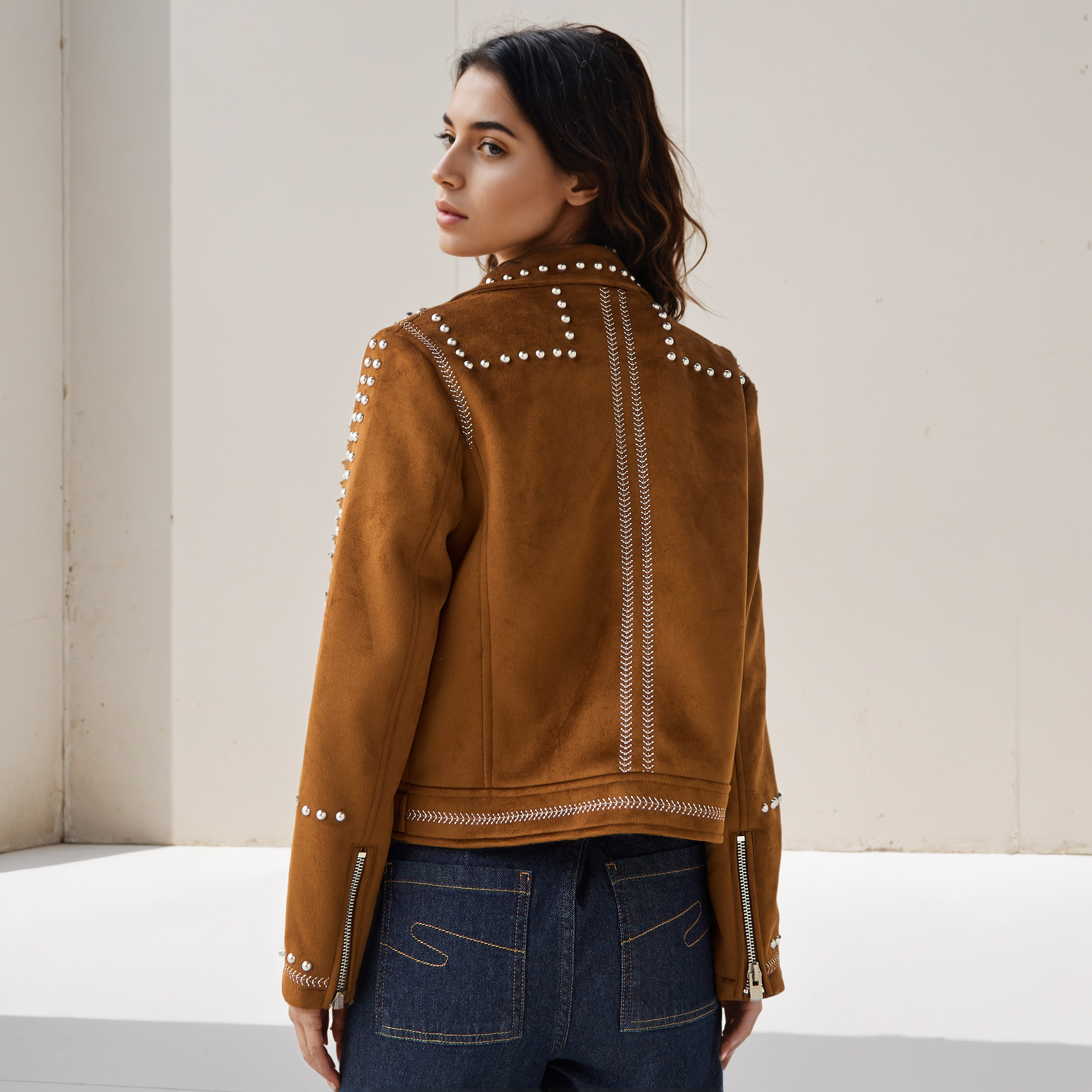 Biker Jacket with Stud Embellishments-women-winterwear-coatsandjackets-jackets-image-3