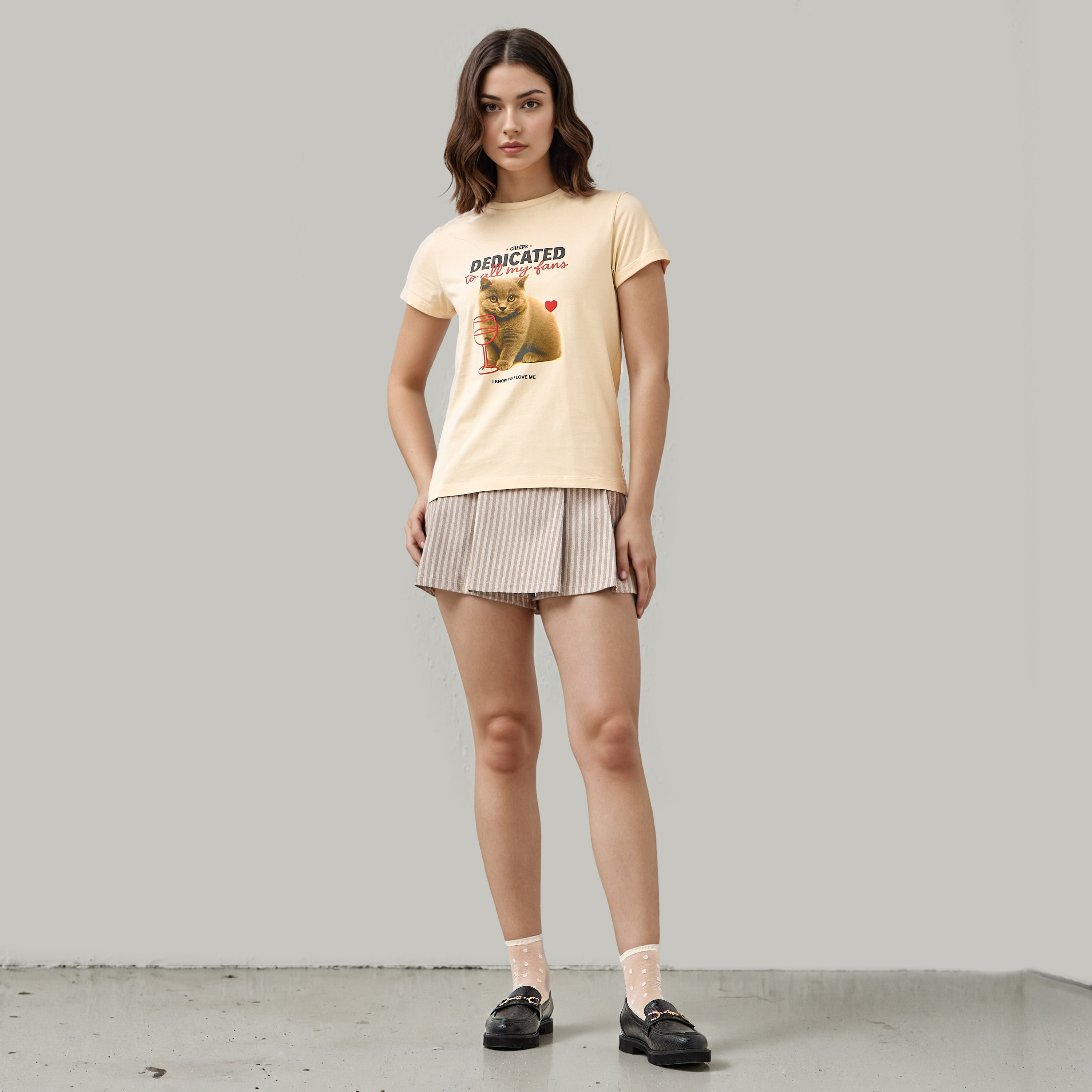Graphic Print Crew Neck T-shirt-women-clothing-tshirts-image-2