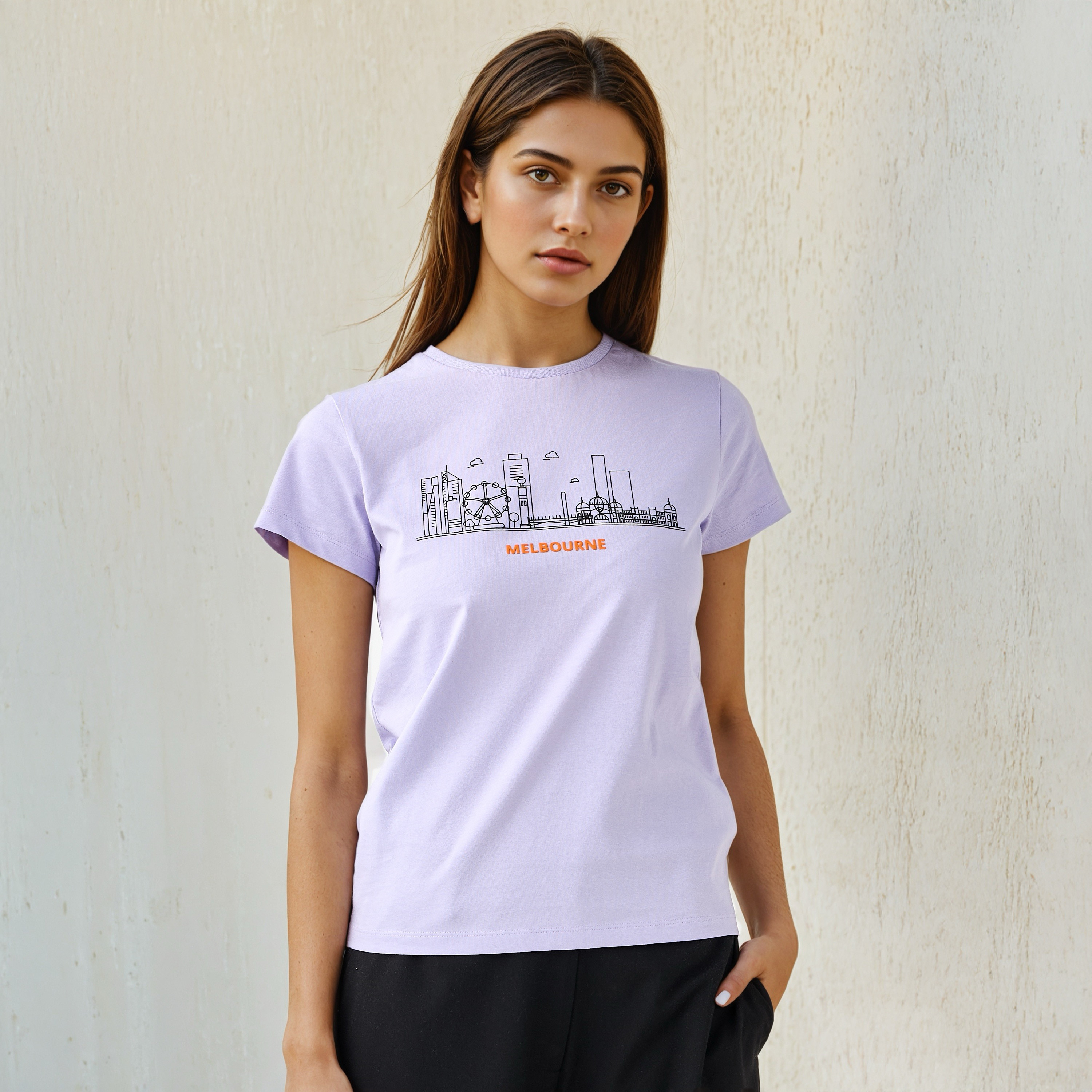 Graphic Print T-shirt with Crew Neck-women-clothing-tshirts-image-1