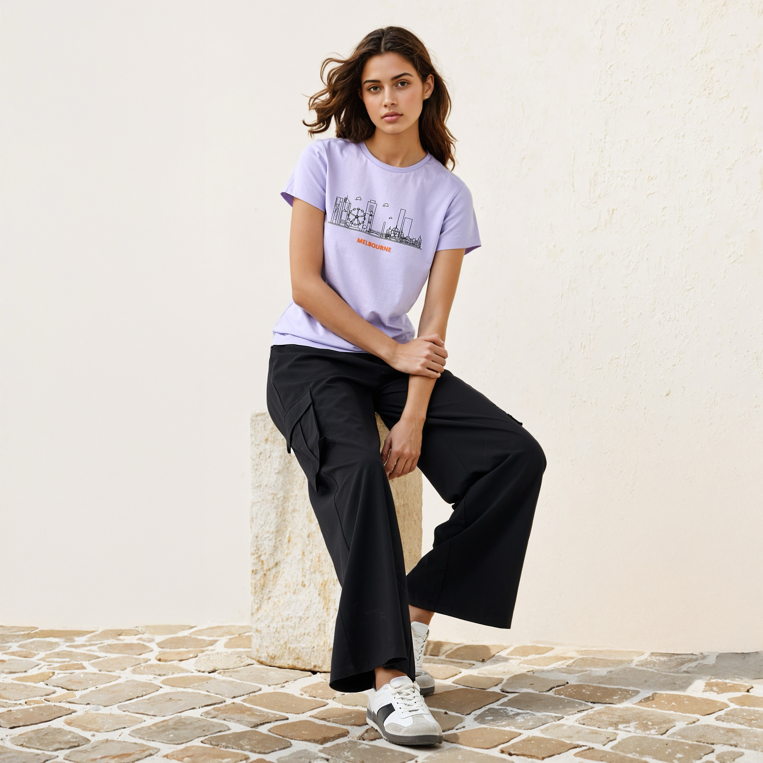 Graphic Print T-shirt with Crew Neck-women-clothing-tshirts-image-2