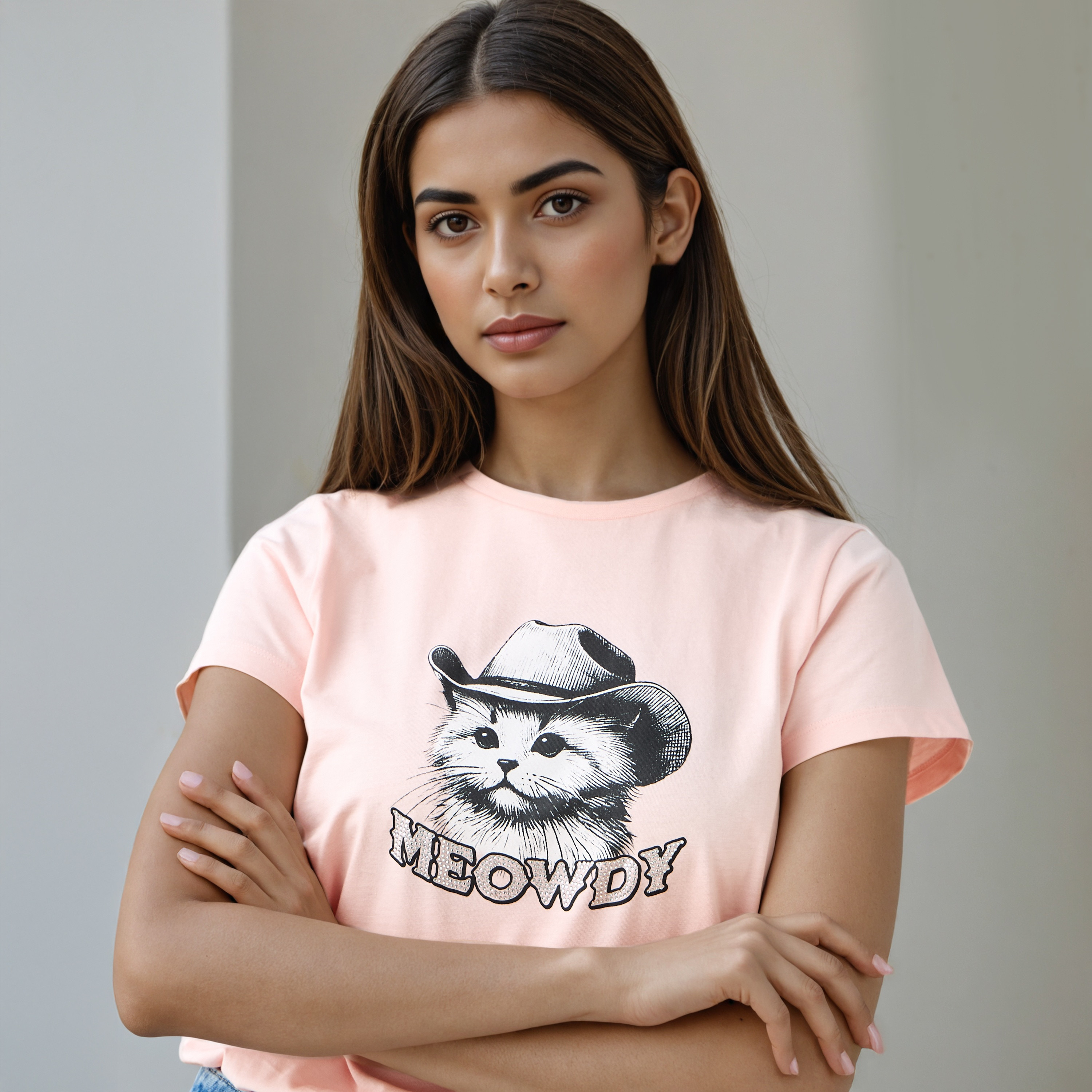 Graphic Print T-shirt with Crew Neck-women-clothing-tshirts-image-4