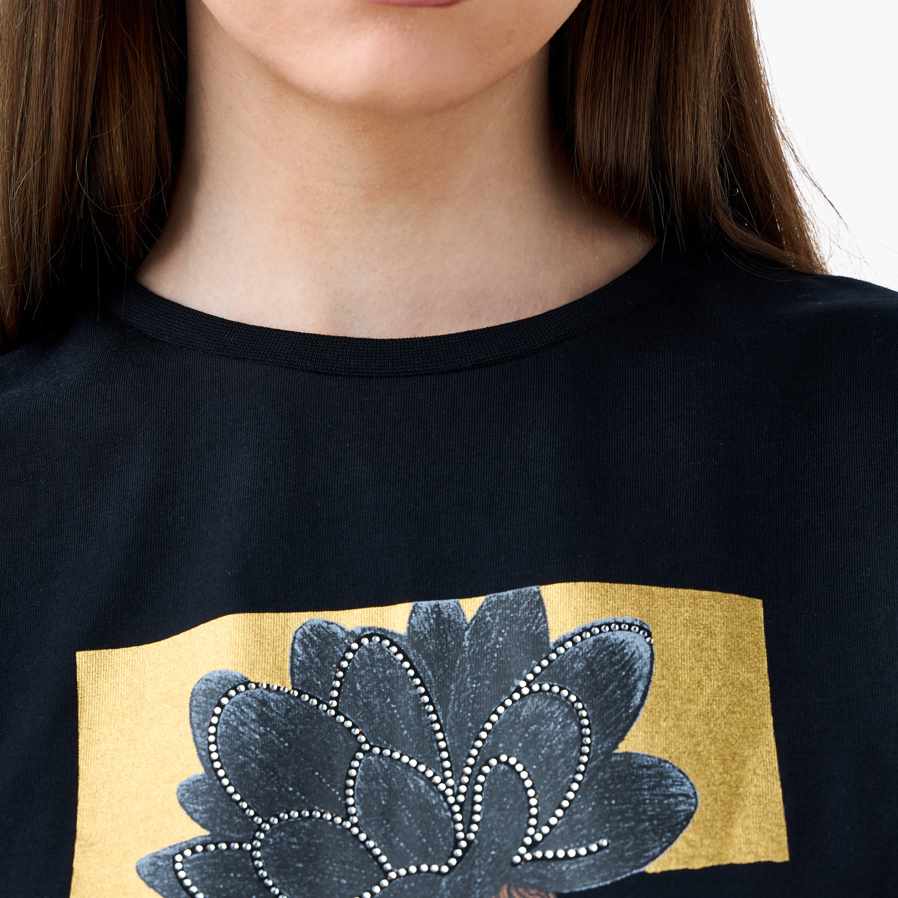 Graphic Print T-shirt with Crew Neck-women-clothing-tshirts-image-5