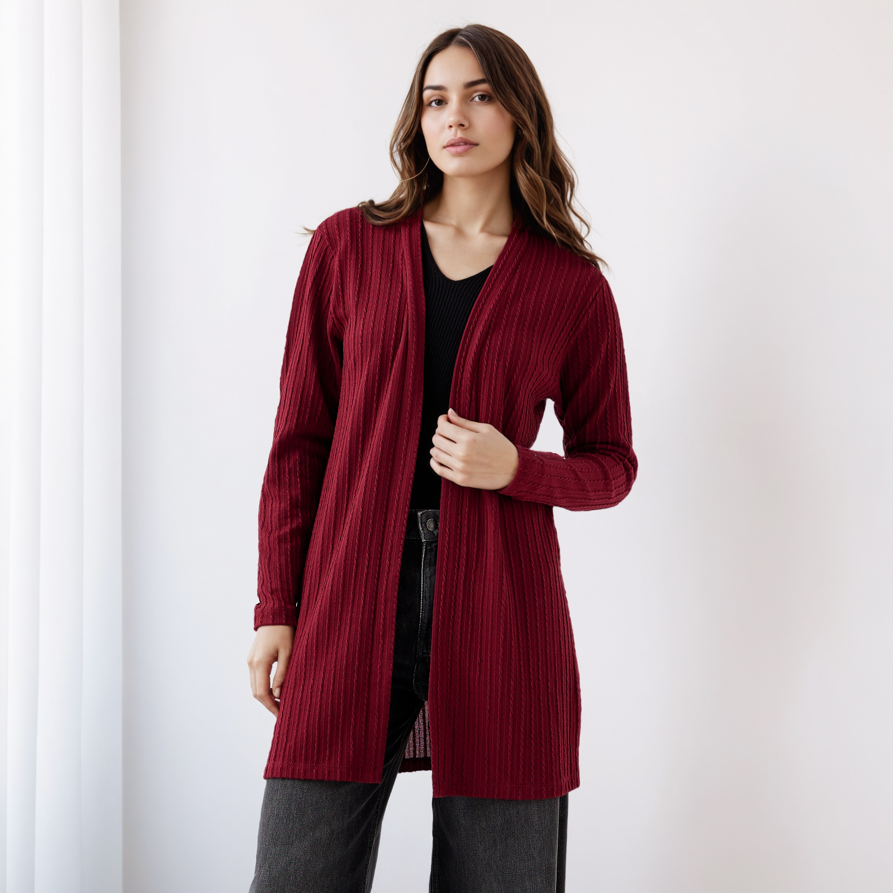 Longline Open Front Shrug-women-winterwear-cardigansandjumpers-cardigans-image-1