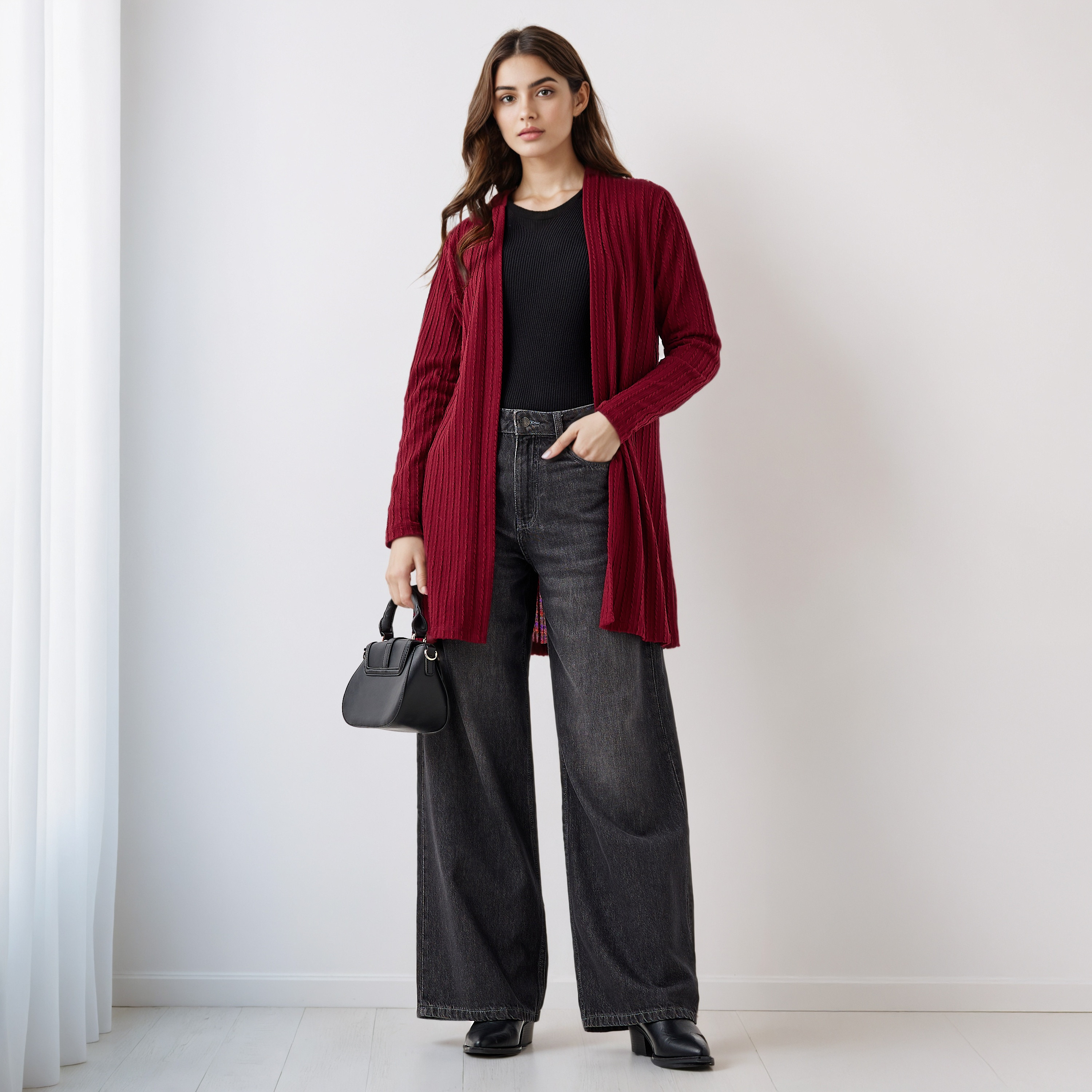 Longline Open Front Shrug-women-winterwear-cardigansandjumpers-cardigans-image-2