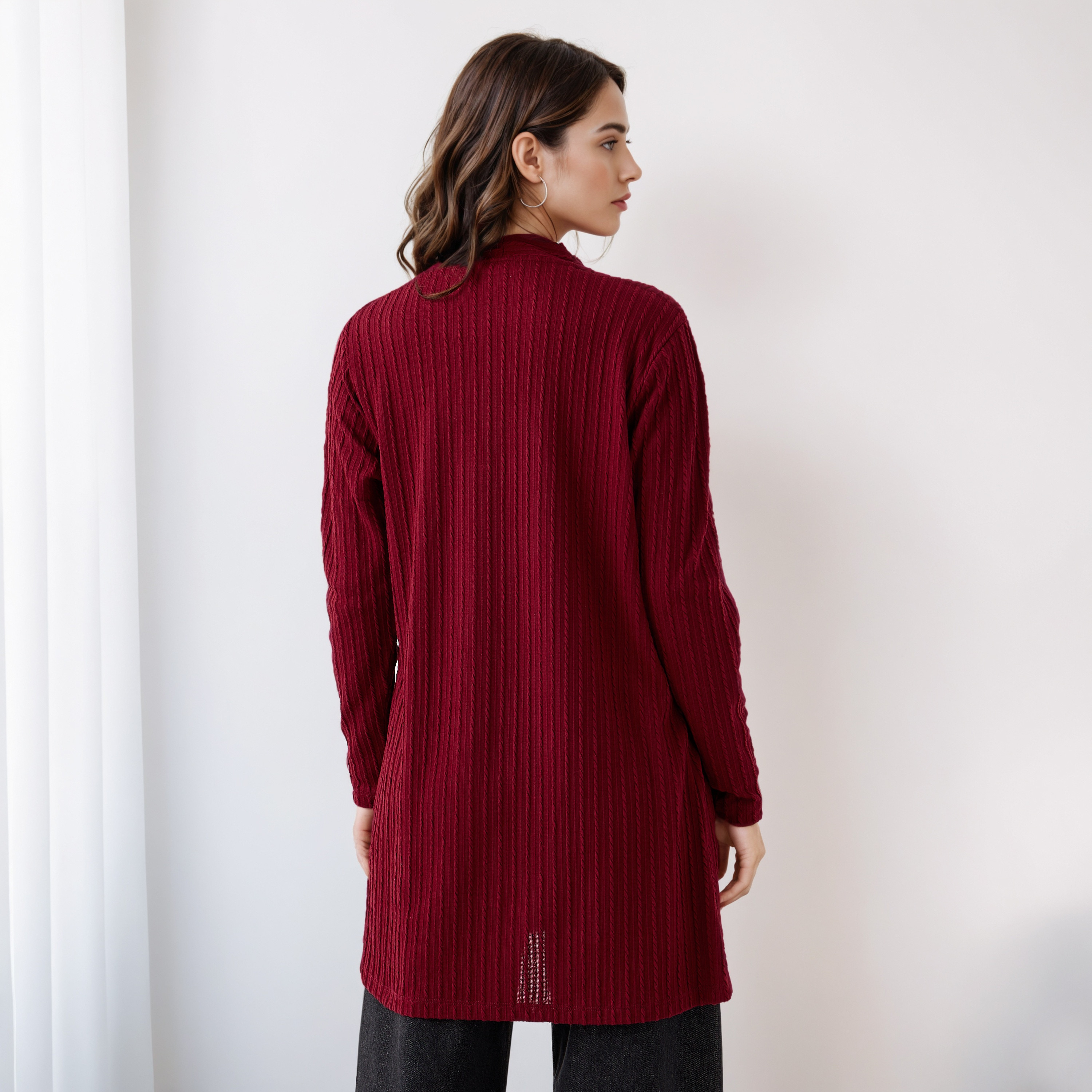 Longline Open Front Shrug-women-winterwear-cardigansandjumpers-cardigans-image-3