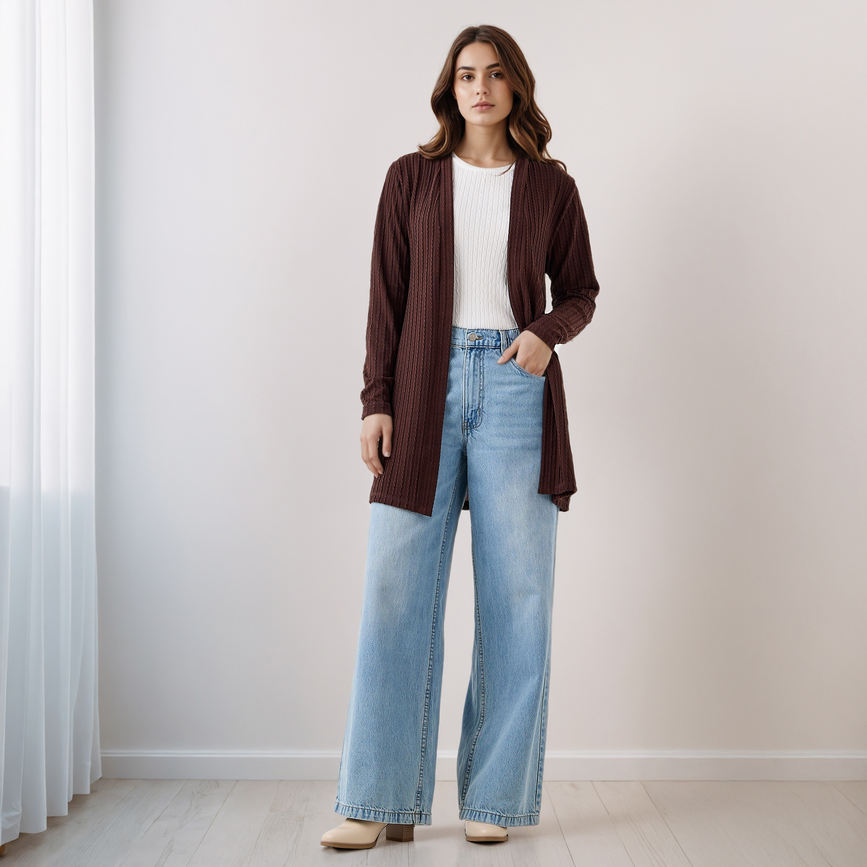 Longline Open Front Shrug-women-winterwear-cardigansandjumpers-cardigans-image-2