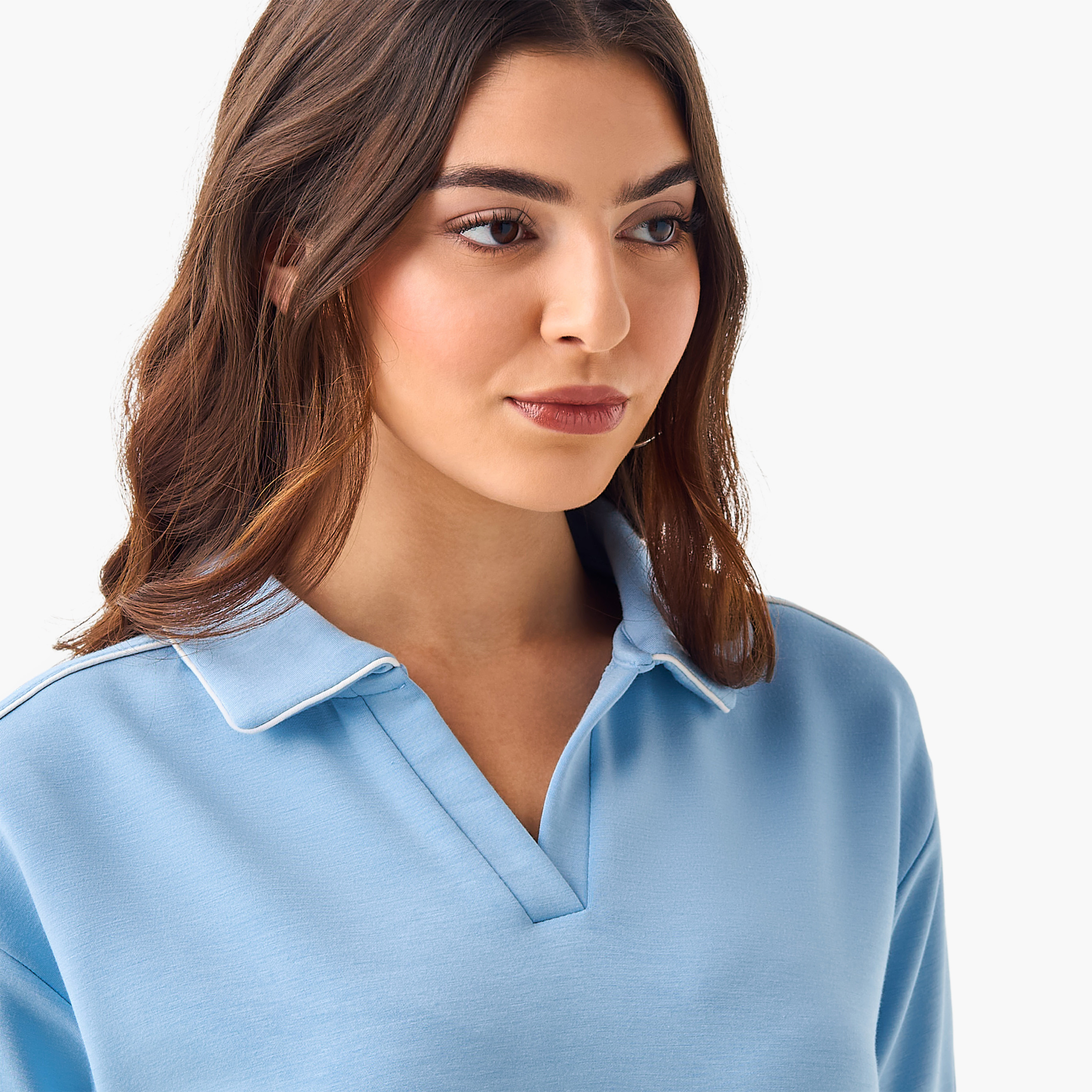 تيشيرت بولو بتفاصيل بارزة-women-clothing-tshirts-image-5
