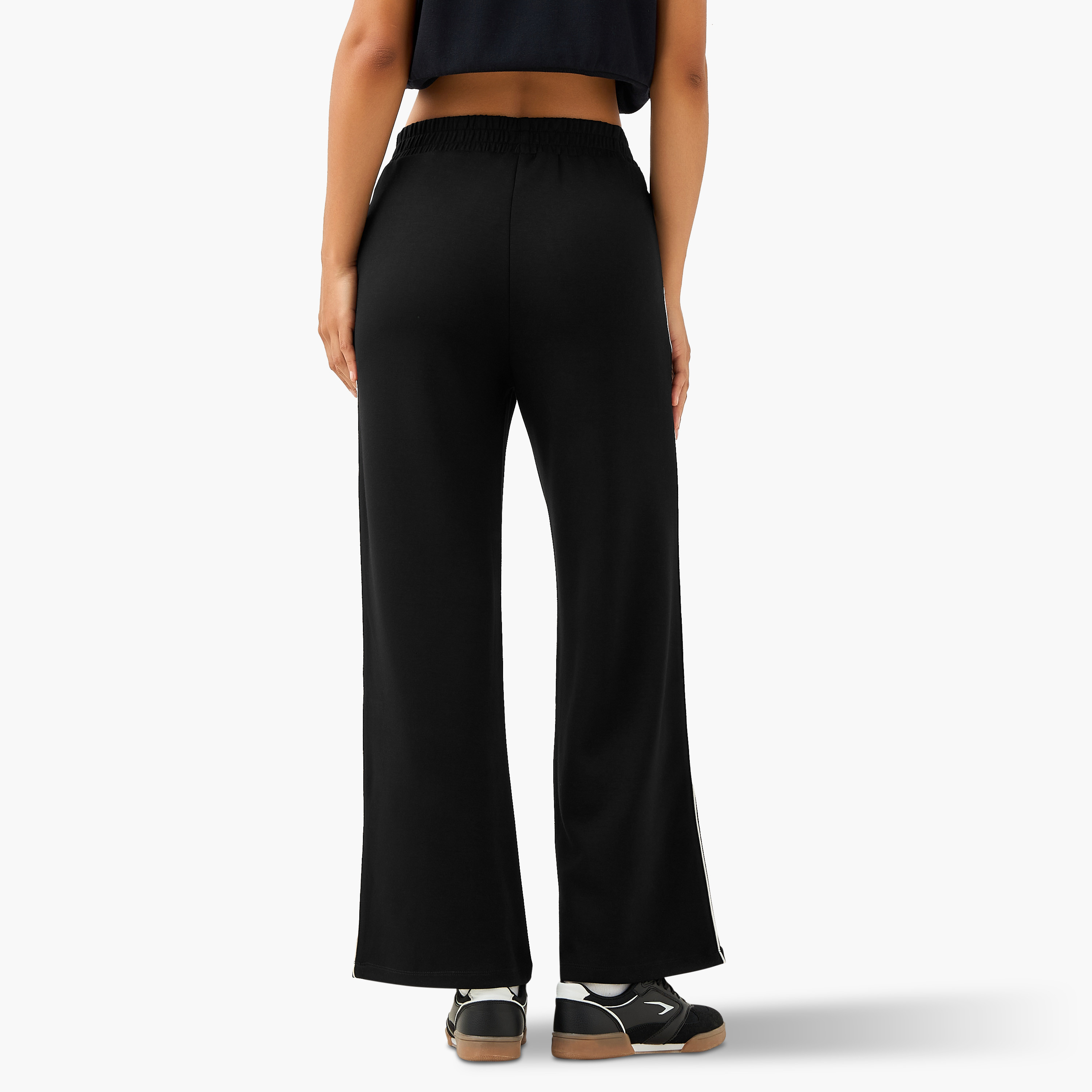 Wide Leg Mid-Rise Trousers with Piping Design-women-clothing-coordsets-image-3