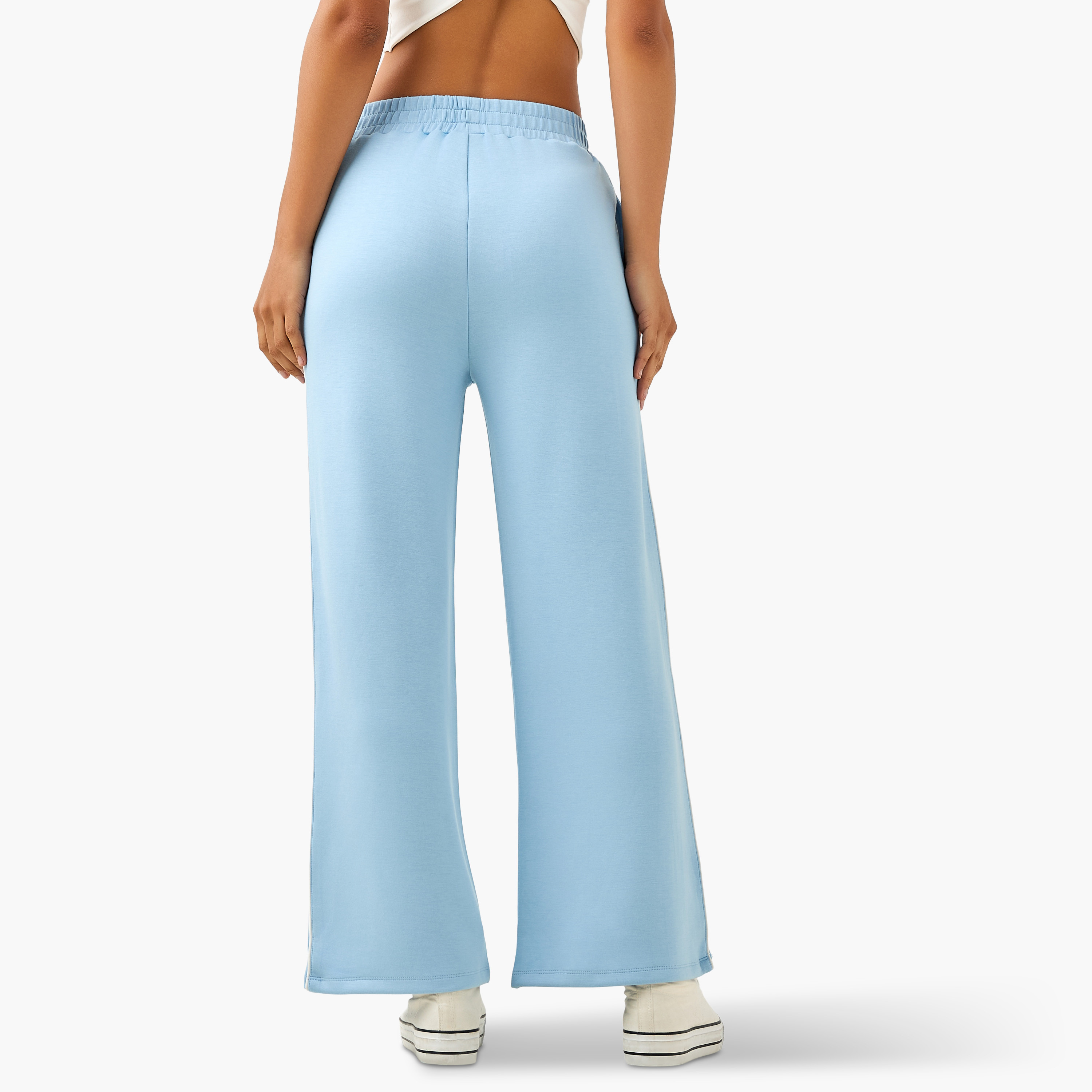 Wide Leg Mid-Rise Trousers with Piping Design-women-clothing-coordsets-image-4