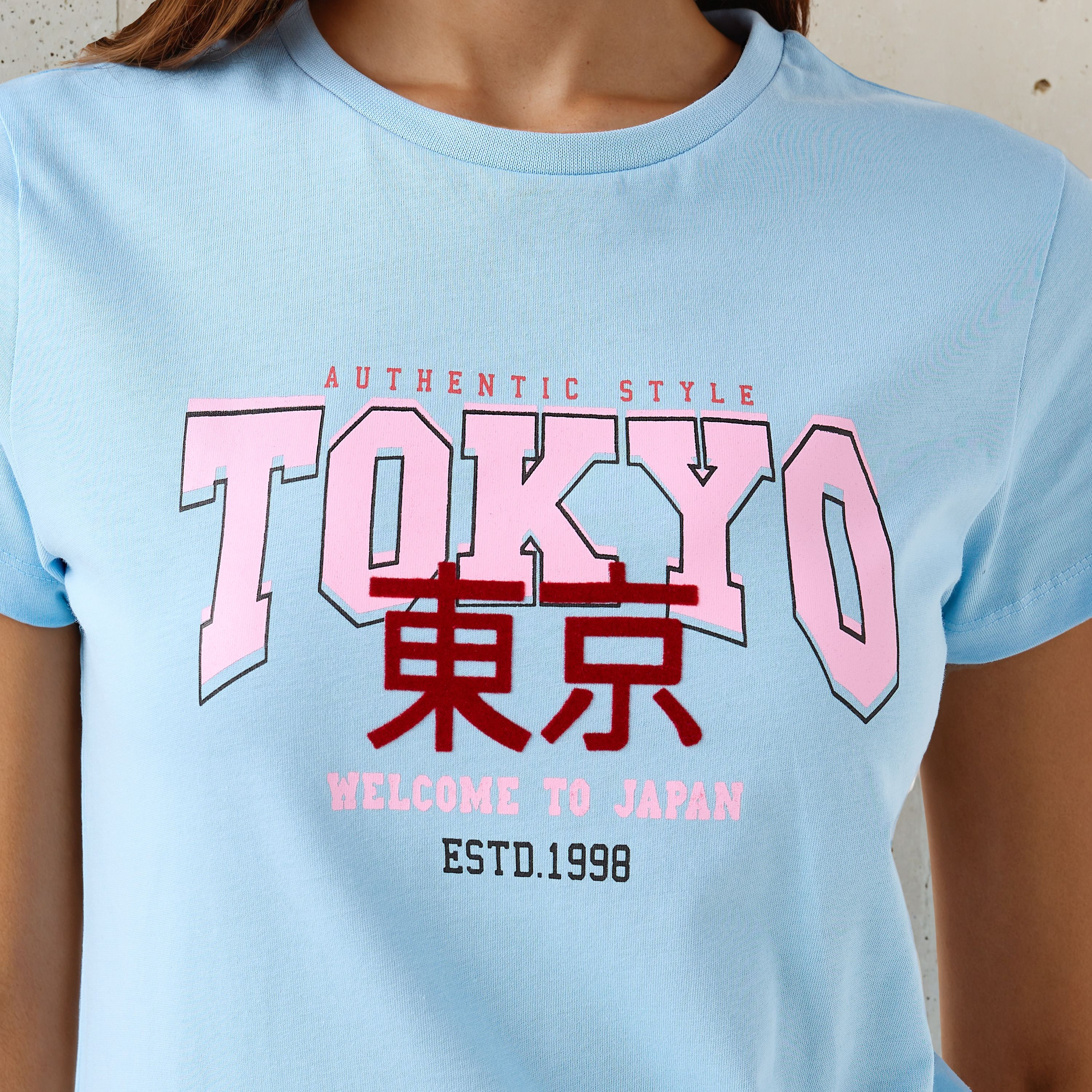 Regular Fit Cotton T-shirt with Graphic Print-women-clothing-tshirts-image-5