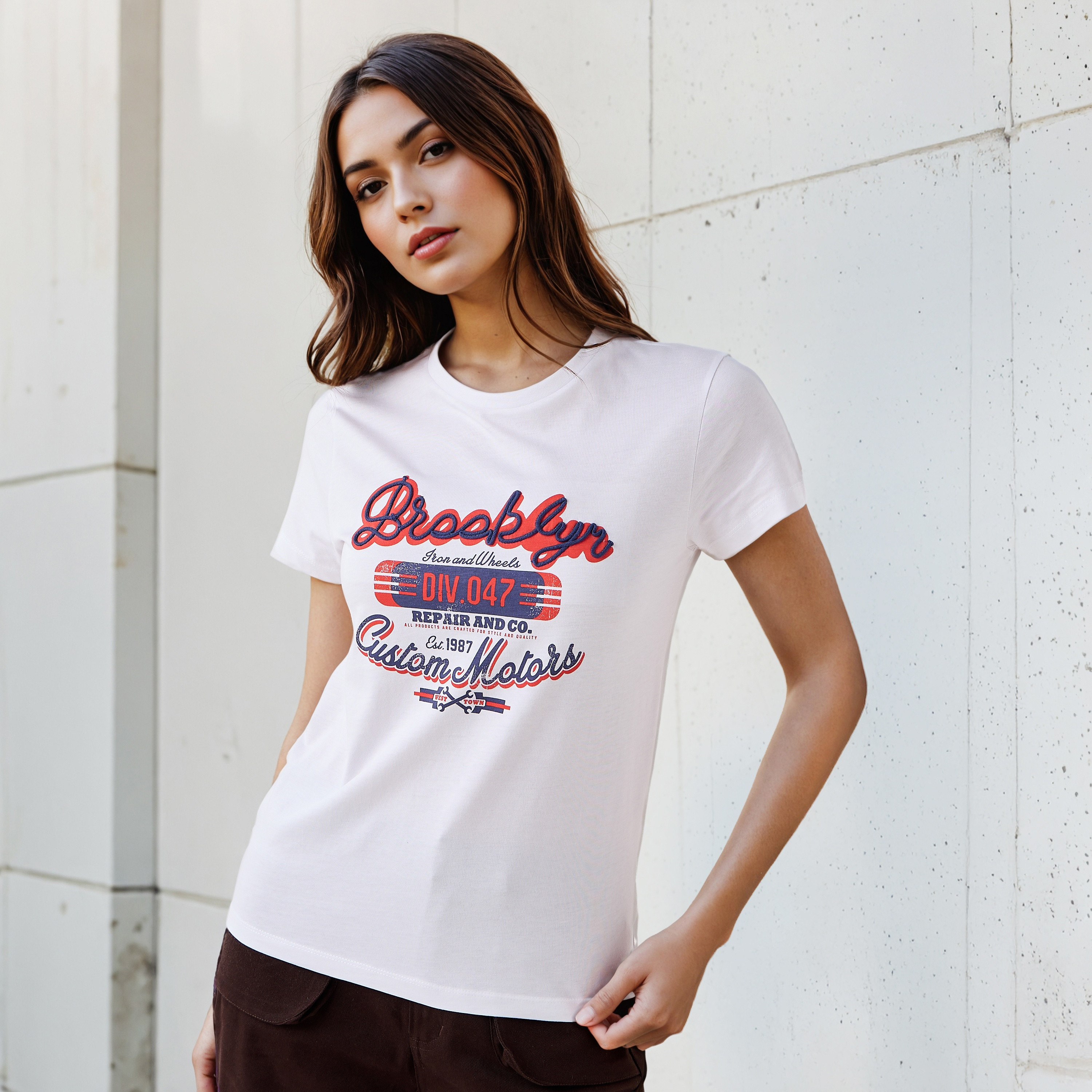 Regular Fit Cotton T-shirt with Graphic Print-women-clothing-tshirts-image-1