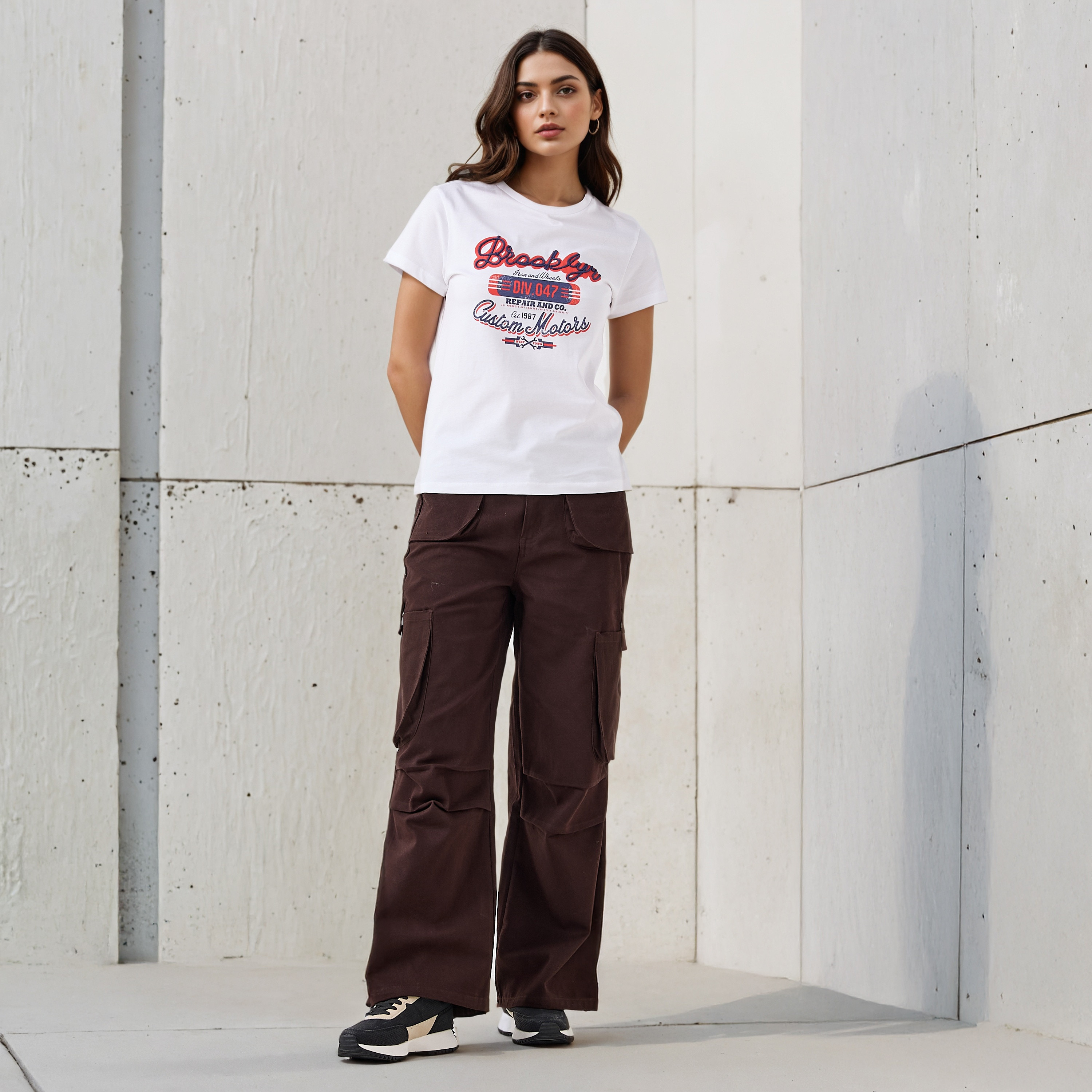Regular Fit Cotton T-shirt with Graphic Print-women-clothing-tshirts-image-2
