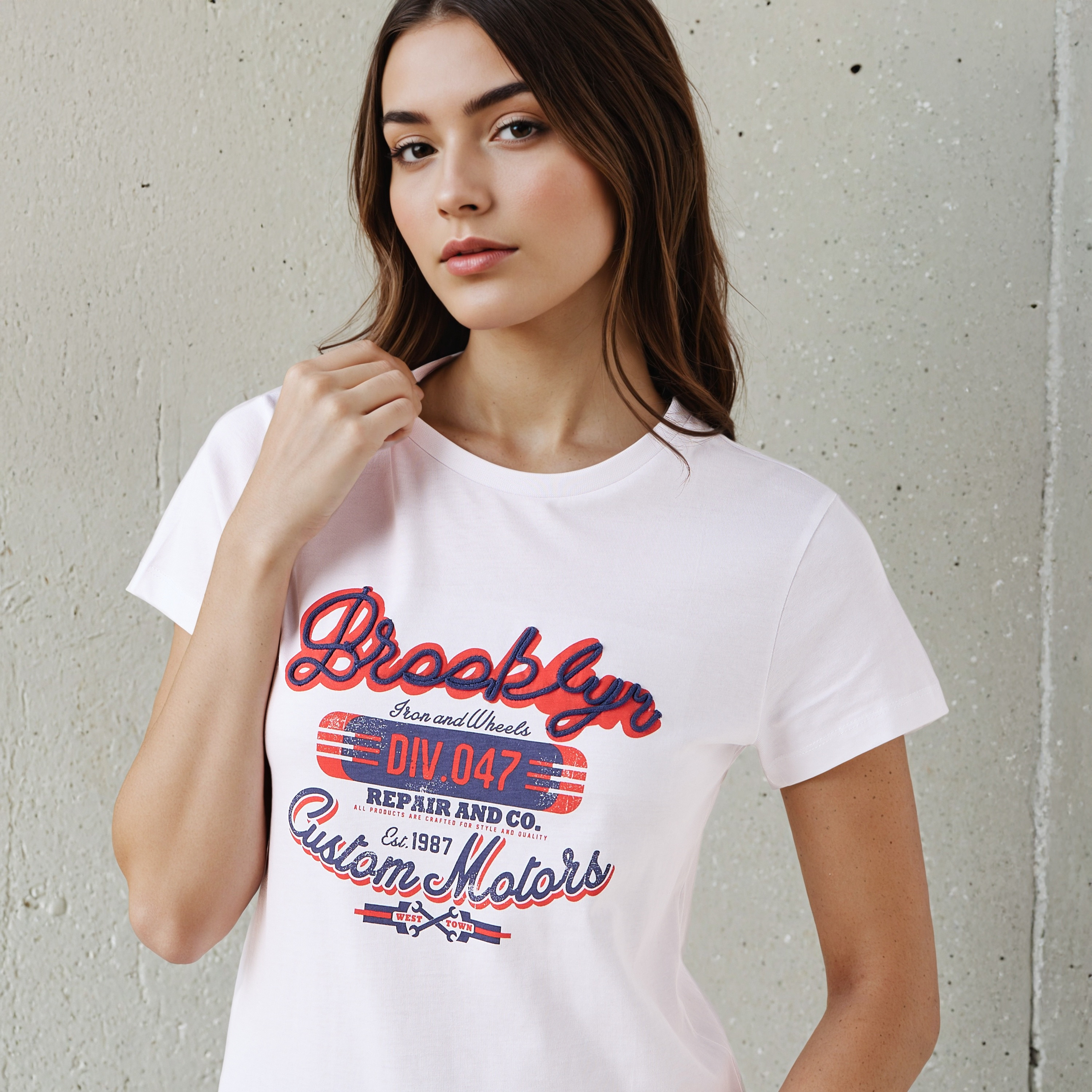 Regular Fit Cotton T-shirt with Graphic Print-women-clothing-tshirts-image-4