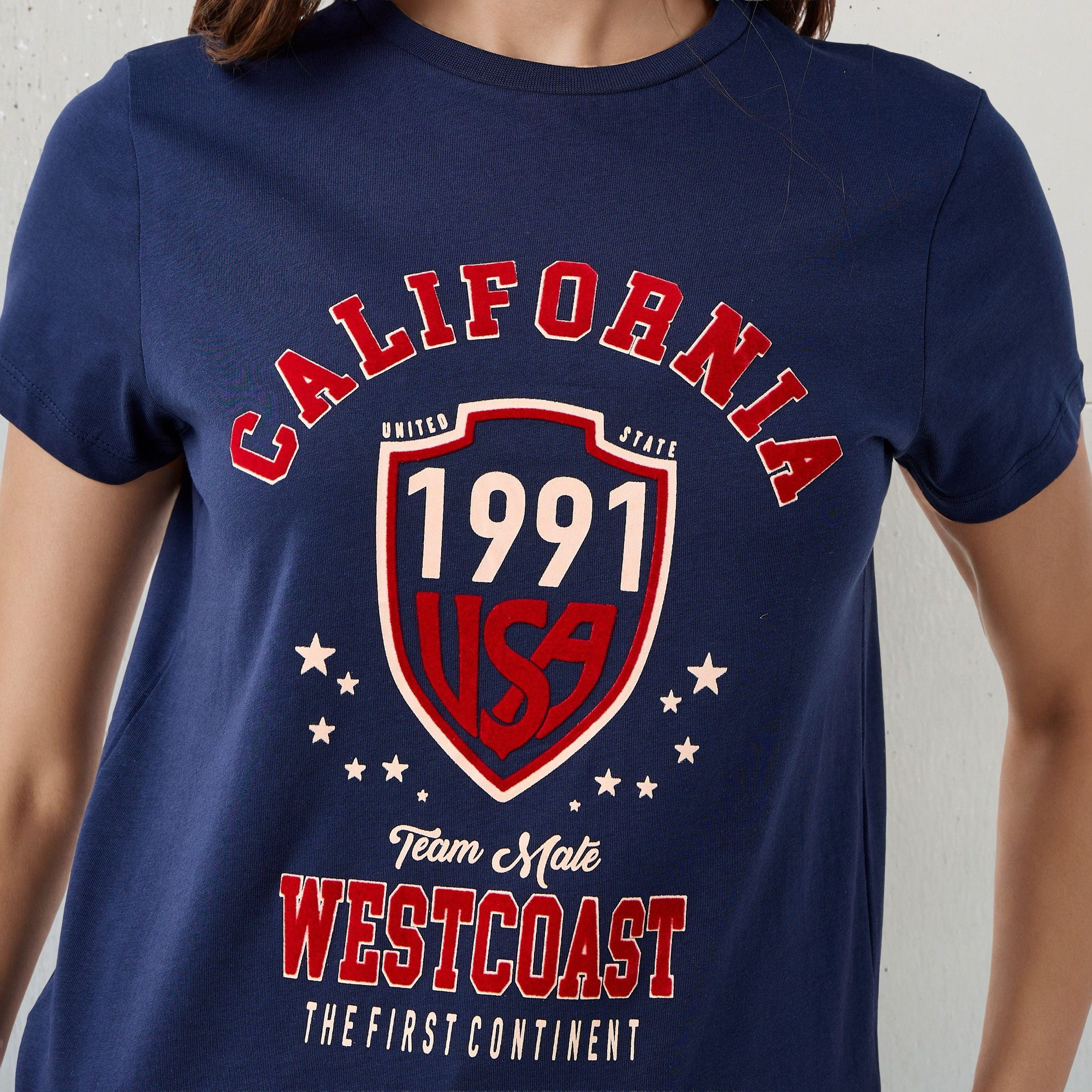 Regular Fit Cotton T-shirt with Graphic Print-women-clothing-tshirts-image-5