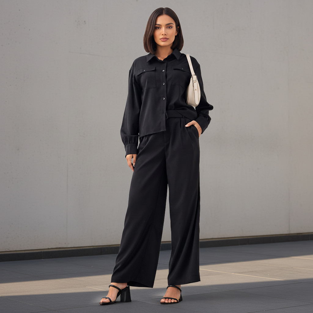 Wide Leg Mid Rise Belted Trousers-women-clothing-bottoms-trousers-image-2