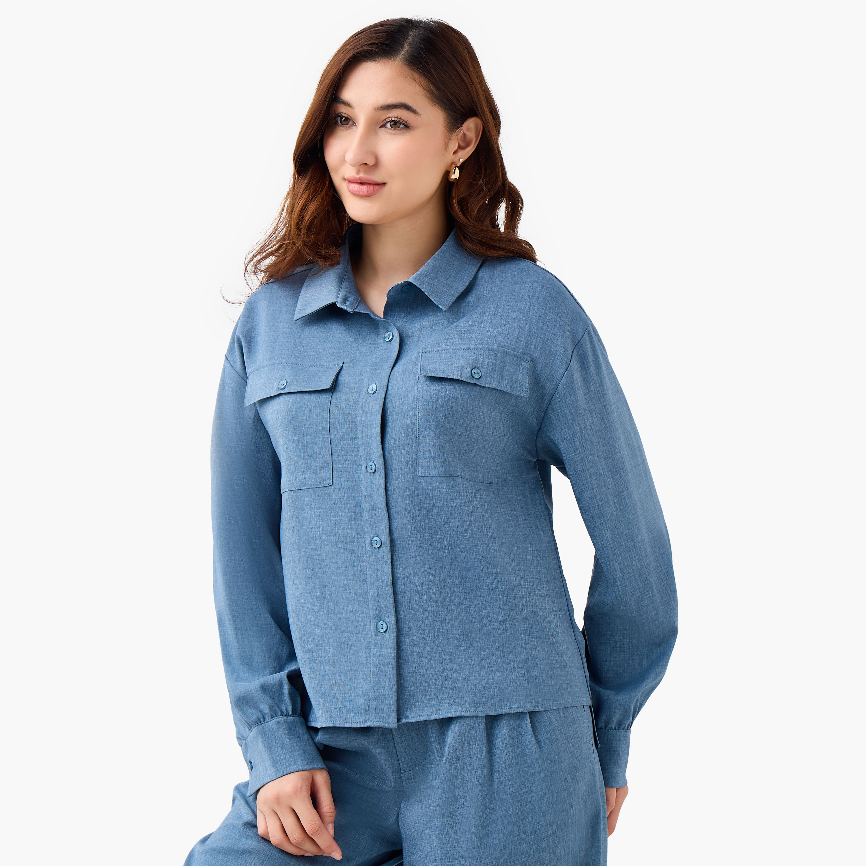 Regular Fit Shirt with Pockets-women-clothing-shirtsandblouses-shirts-image-1