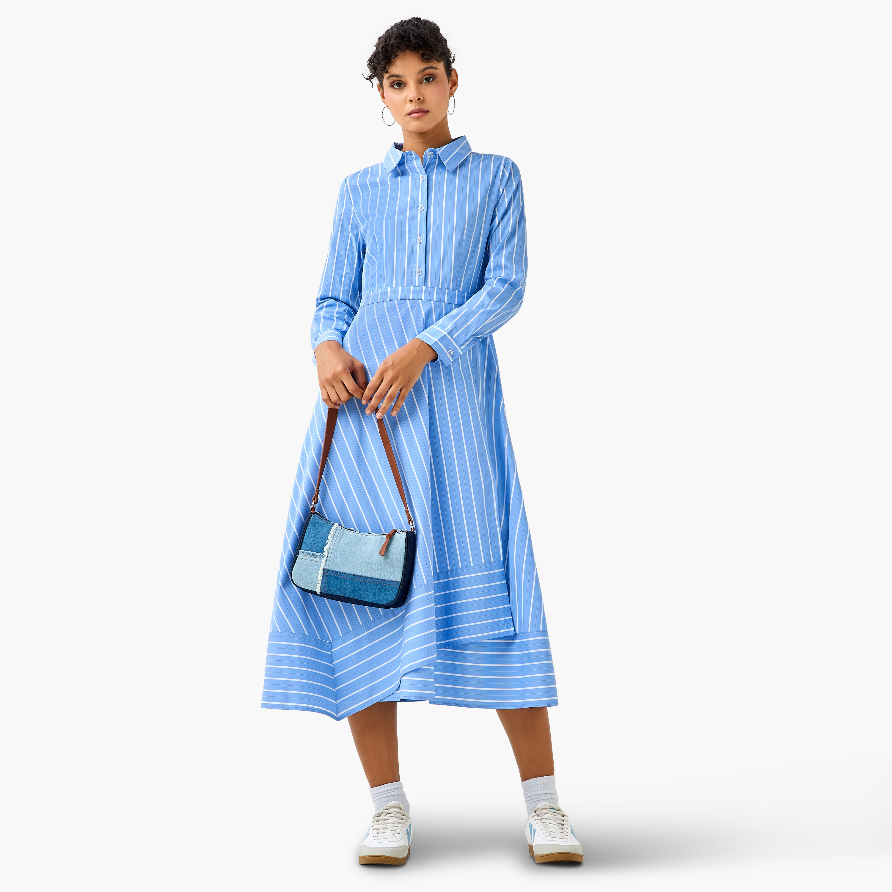 فستان قميص ميدي مقلّم-women-clothing-dresses-image-2