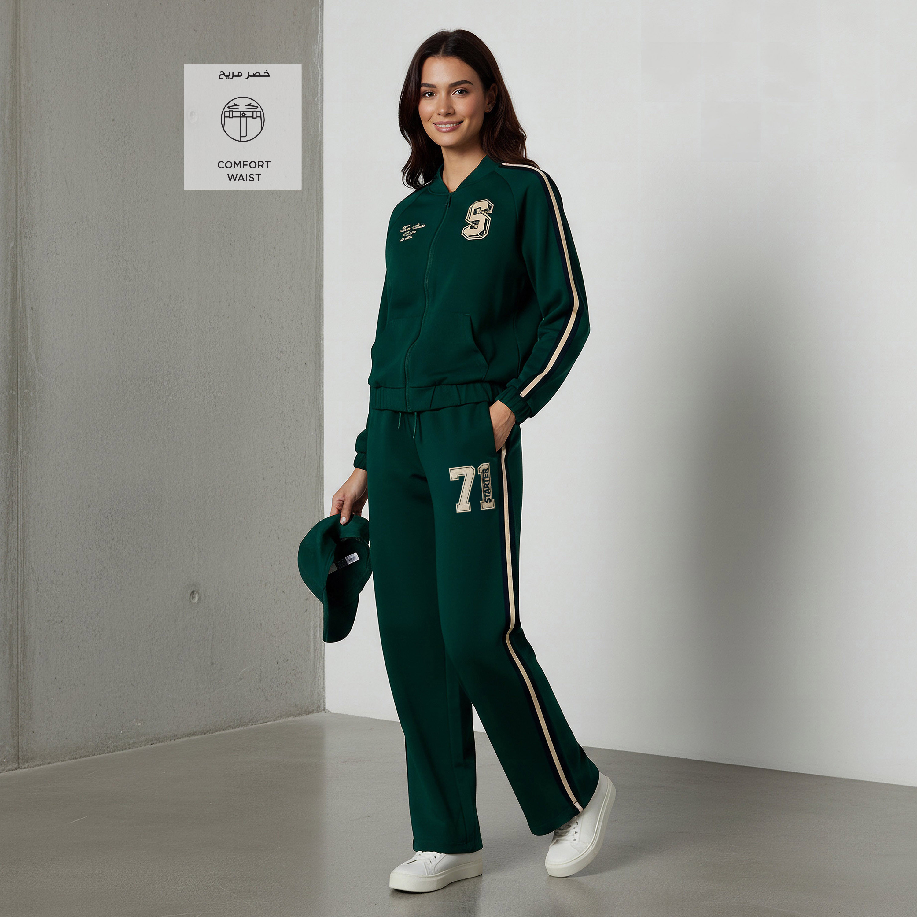 Regular Fit Mid-Rise Track Pants with Side Tape Design-women-clothing-bottoms-joggers-image-2