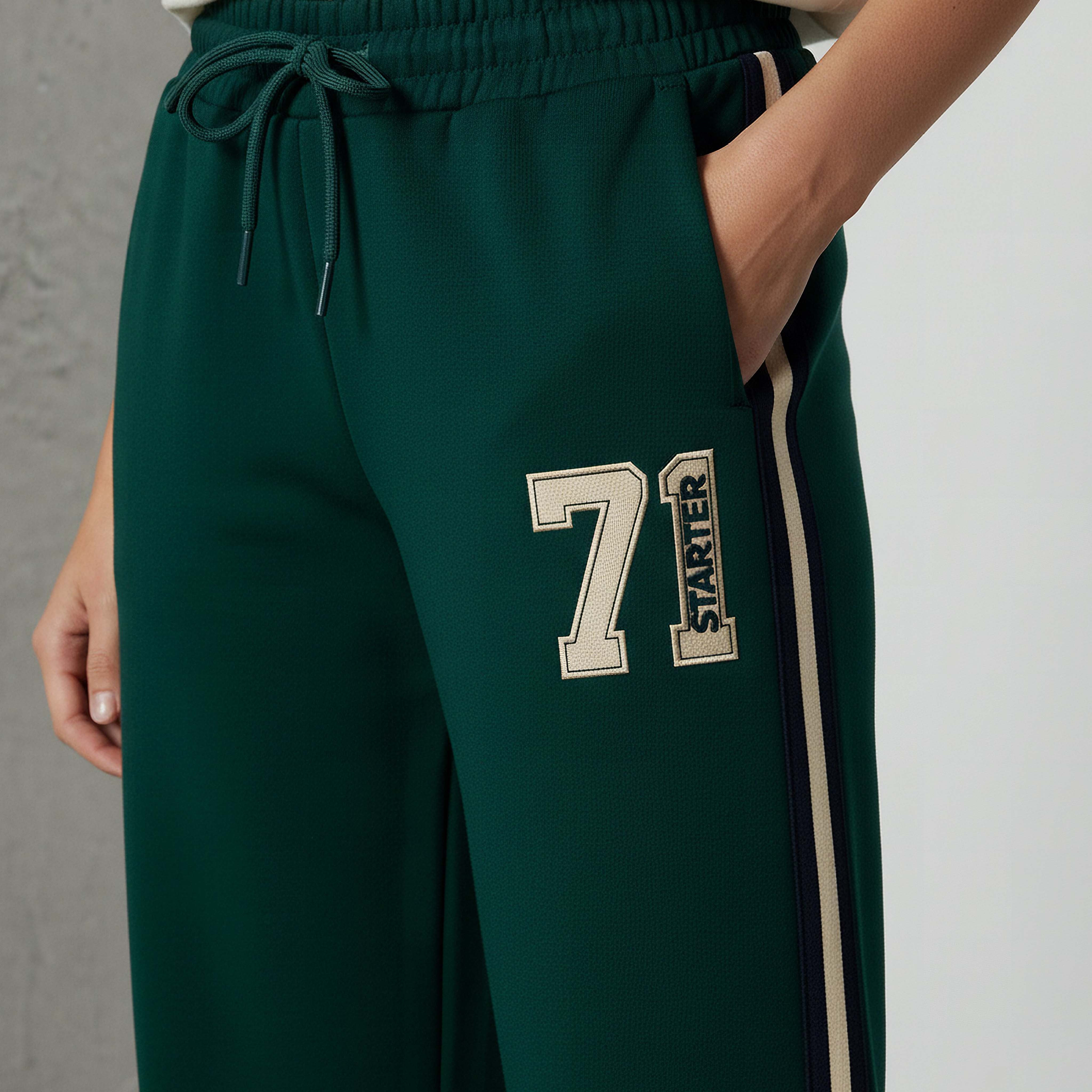 Regular Fit Mid-Rise Track Pants with Side Tape Design-women-clothing-bottoms-joggers-image-4