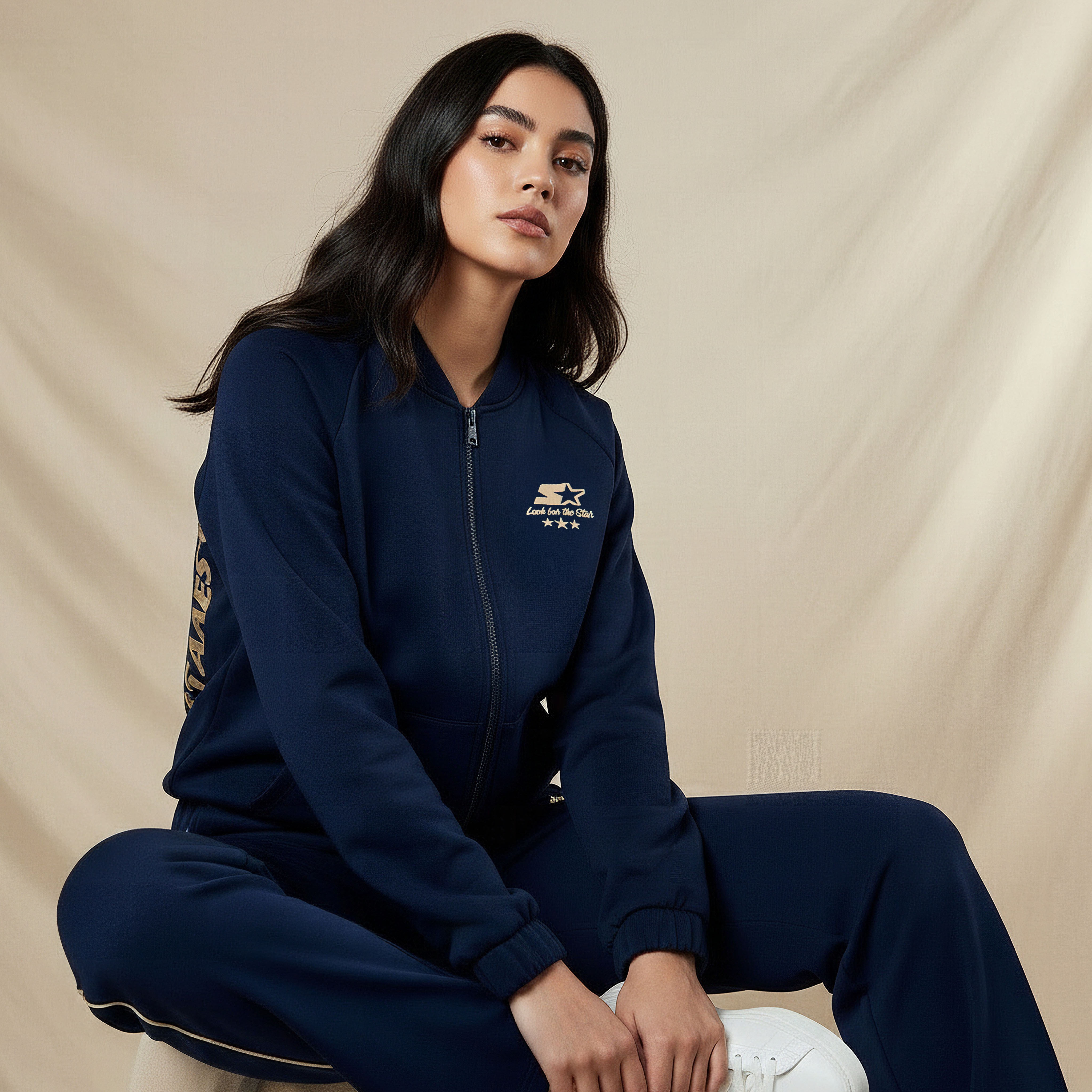 Bomber Jacket with Starter Print-women-clothing-coordsets-image-5