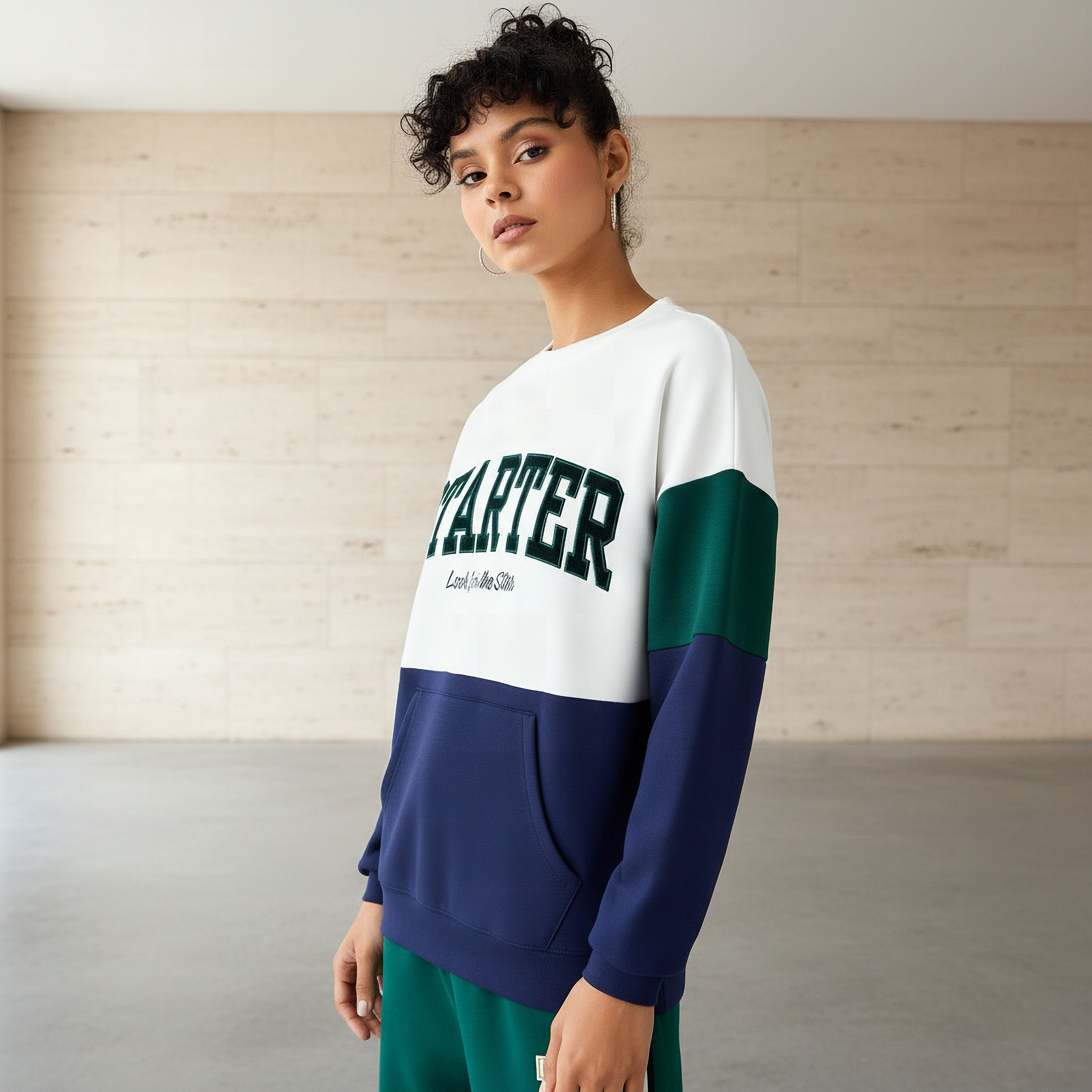 Oversized Sweatshirt with Starter Embroidery-women-winterwear-hoodiesandsweatshirts-sweatshirts-image-1