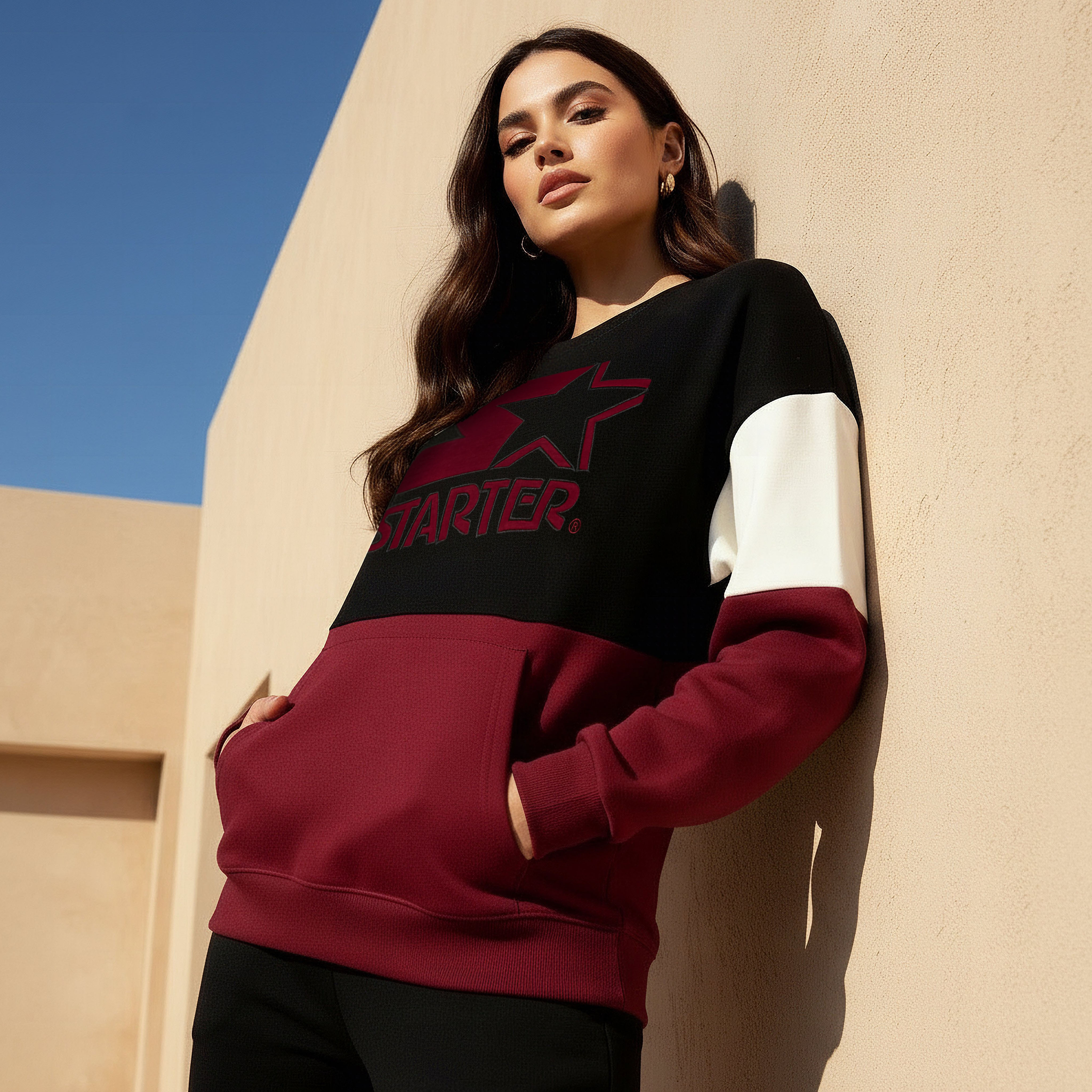 Oversized Sweatshirt with Starter Embroidery-women-winterwear-hoodiesandsweatshirts-sweatshirts-image-1