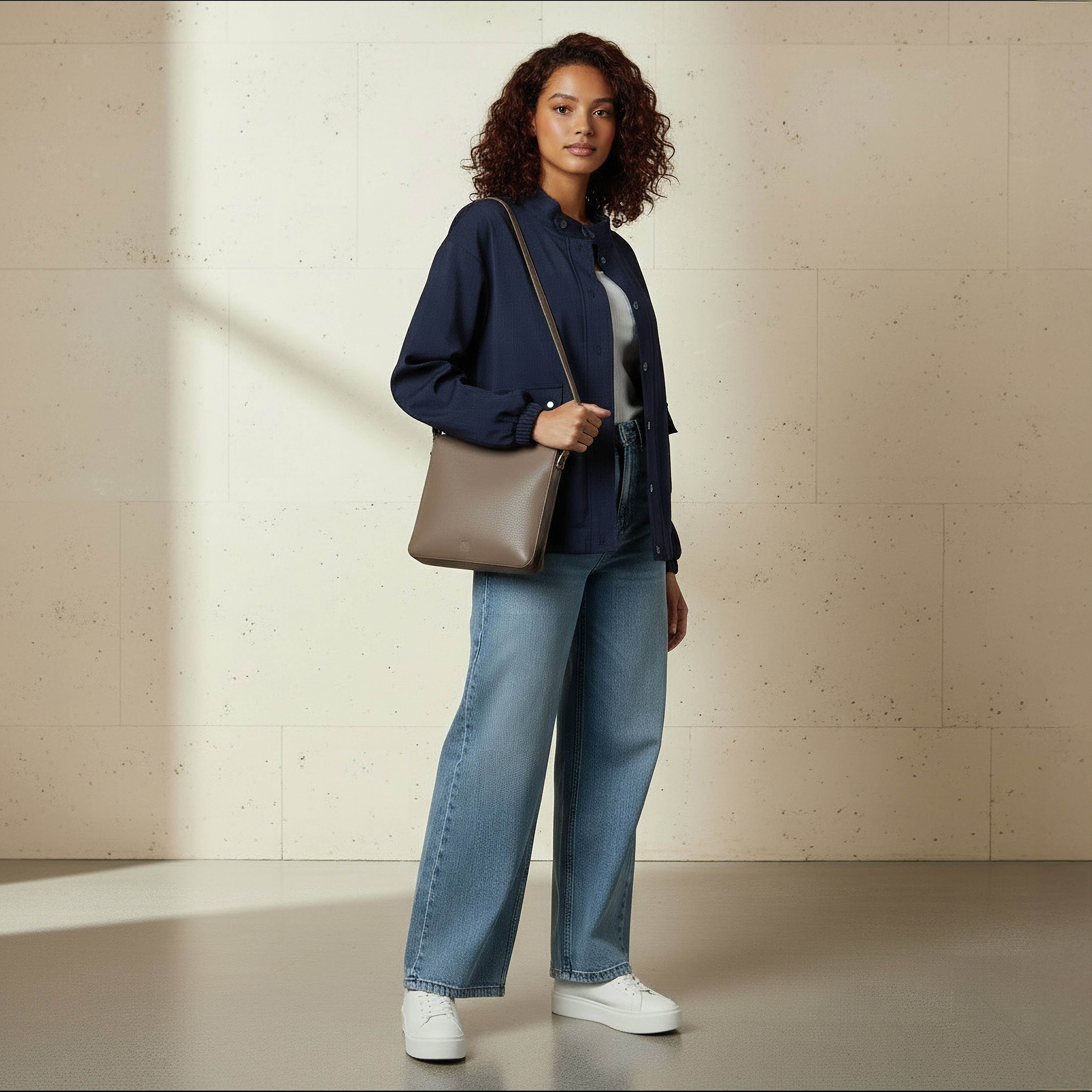 جاكيت بقصة عادية وأزرار إغلاق وجيوب-women-clothing-coordsets-image-3
