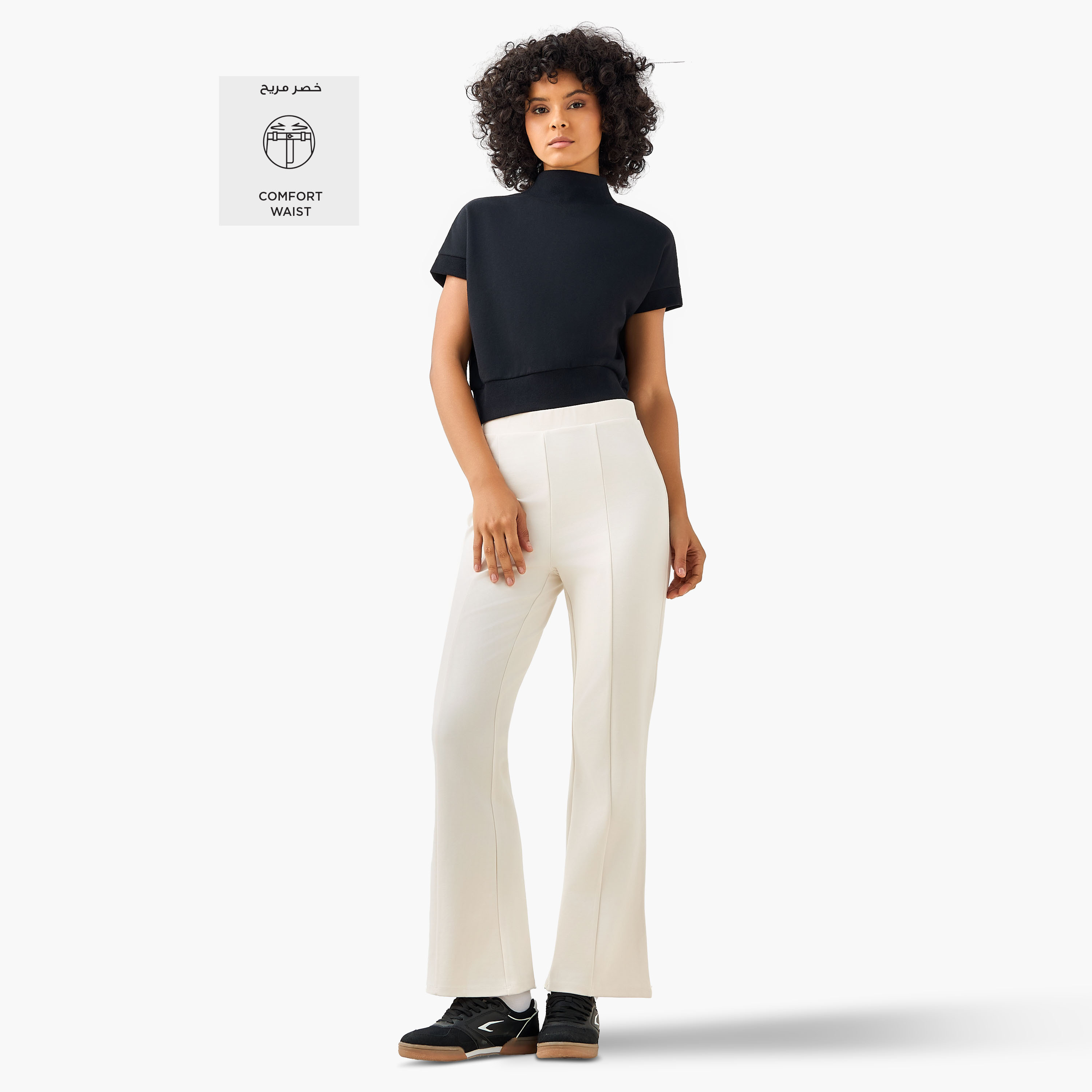 Flared Leggings Panel Detail-women-clothing-bottoms-leggings-image-2